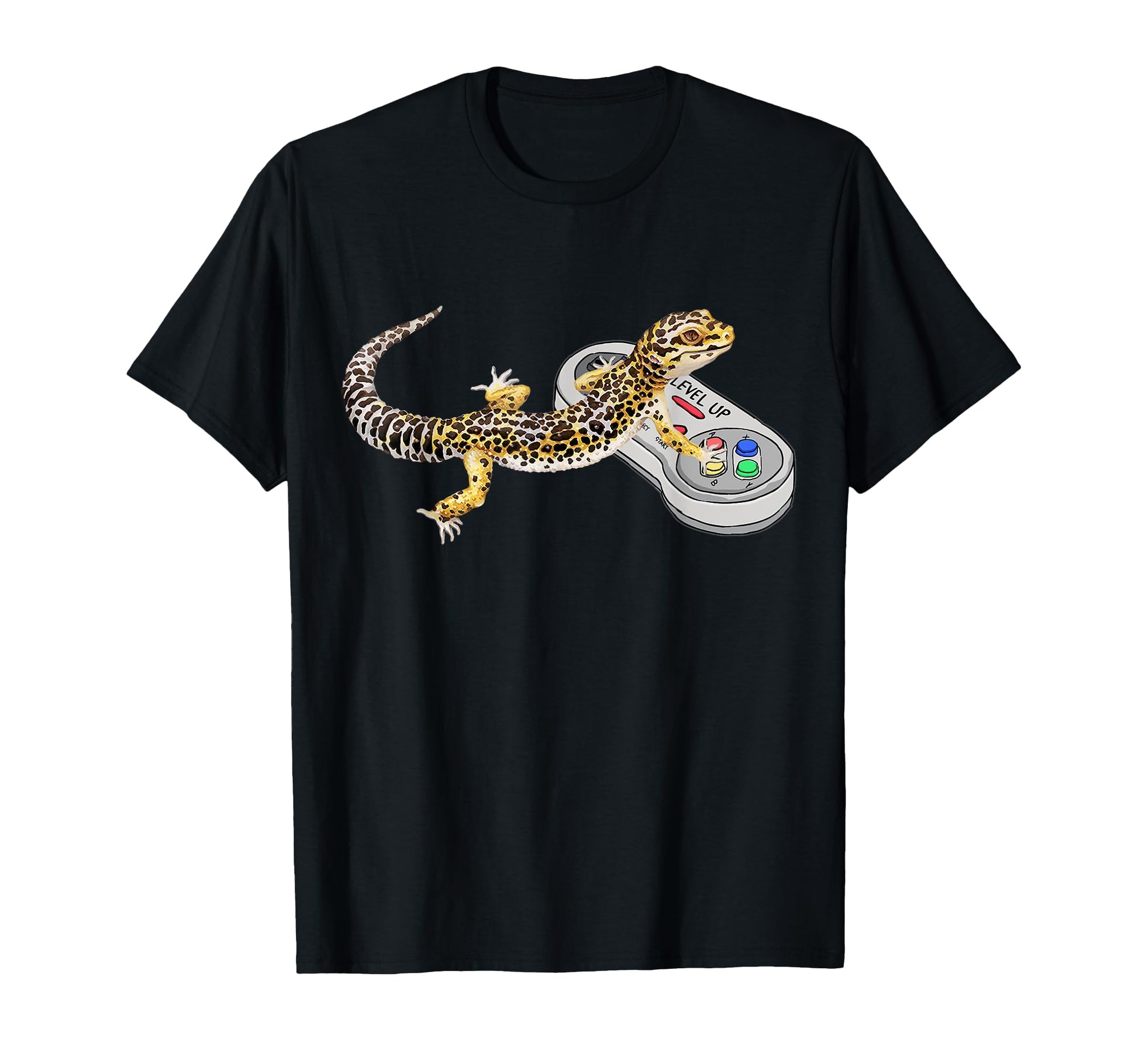 Leopard Gecko Playing Video Game Lizard T-Shirt - Graphic Print for Adults - T-Shirt, Sweatshirt, Hoodie