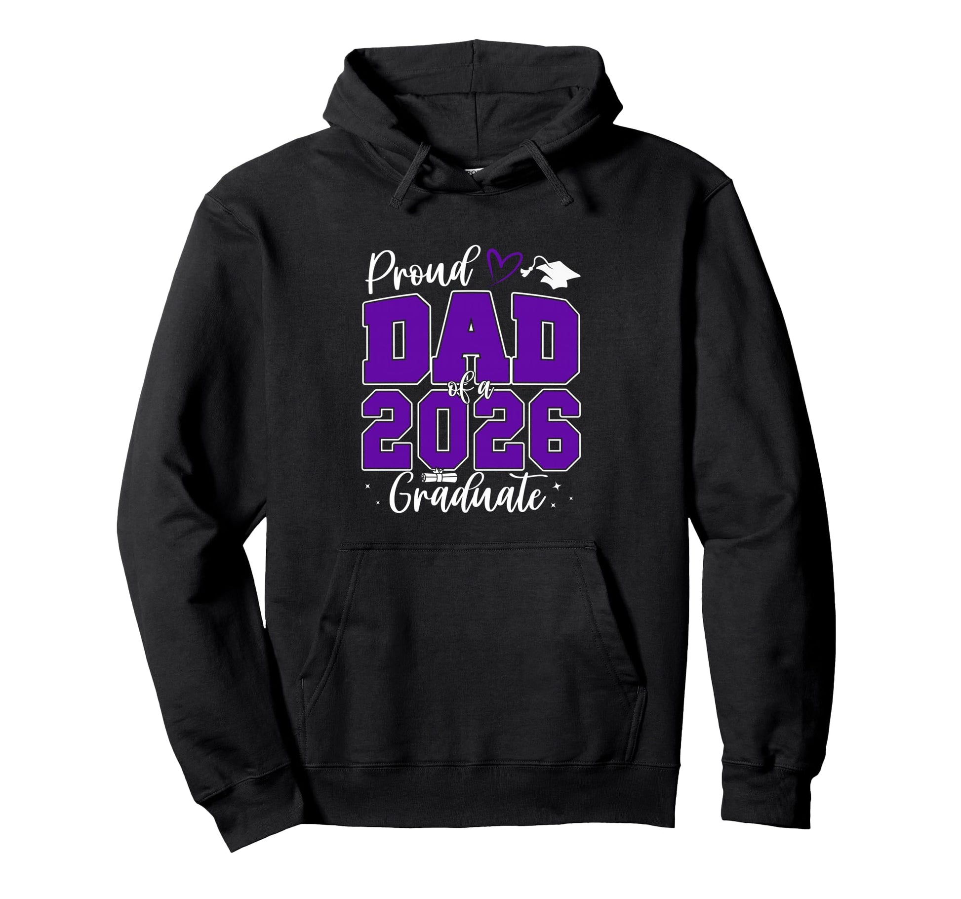 Proud Dad Class 2026 Graduate Senior Hoodie - Trendy Graphic for Adults - T-Shirt, Sweatshirt, Hoodie
