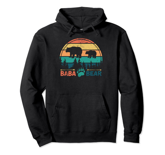 Baba Grandpa Bear Fathers Day Bear Dad Hoodie - Minimalist Print for Adults - T-Shirt, Sweatshirt, Hoodie