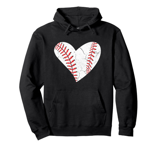 Baseball Heart Sports Player Mom Dad Hoodie - Graphic Print Men Women - T-Shirt, Sweatshirt, Hoodie