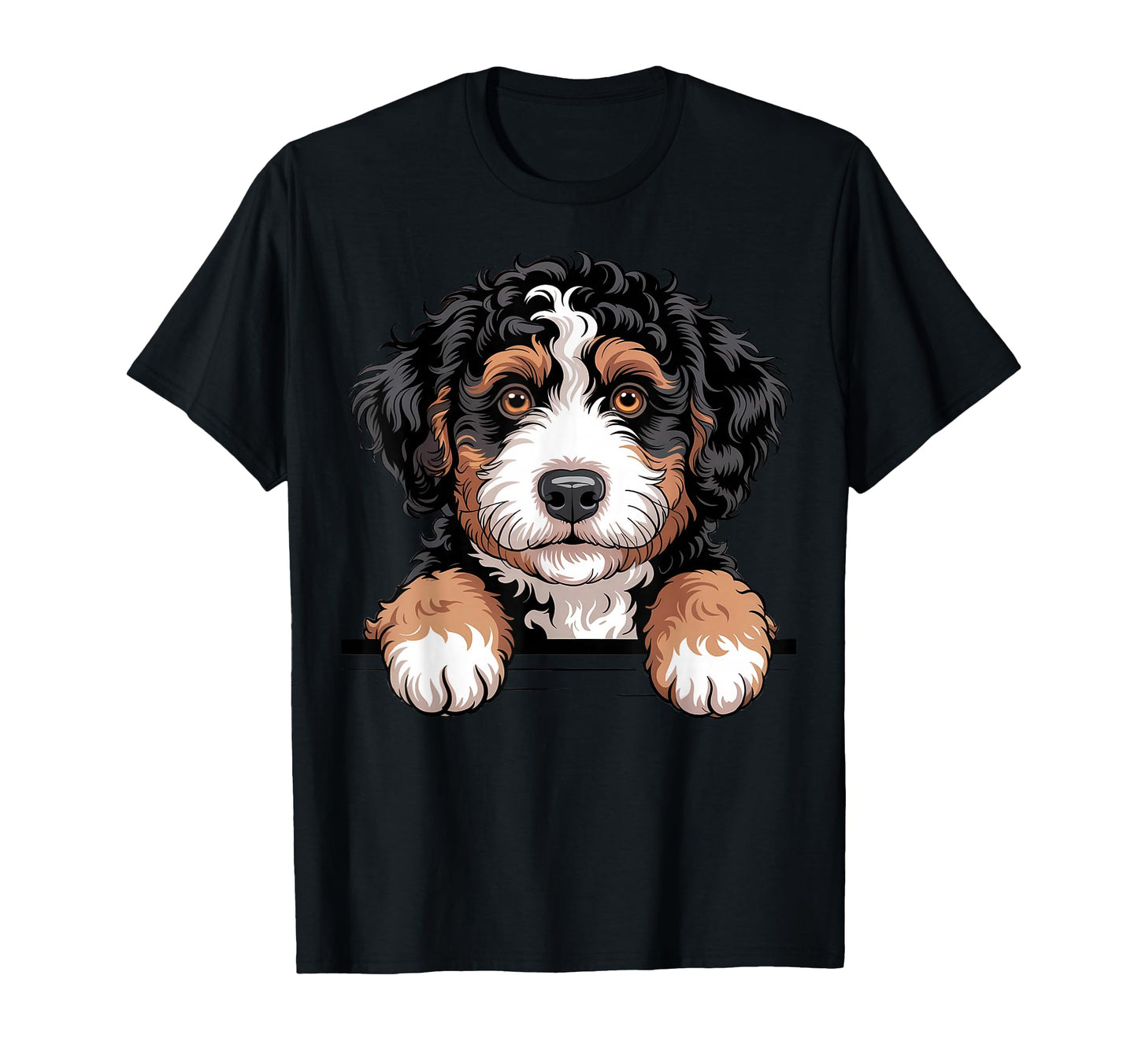 Bernedoodle Funny Peeking Pocket T-Shirt - Unique Graphic for Adults - T-Shirt, Sweatshirt, Hoodie