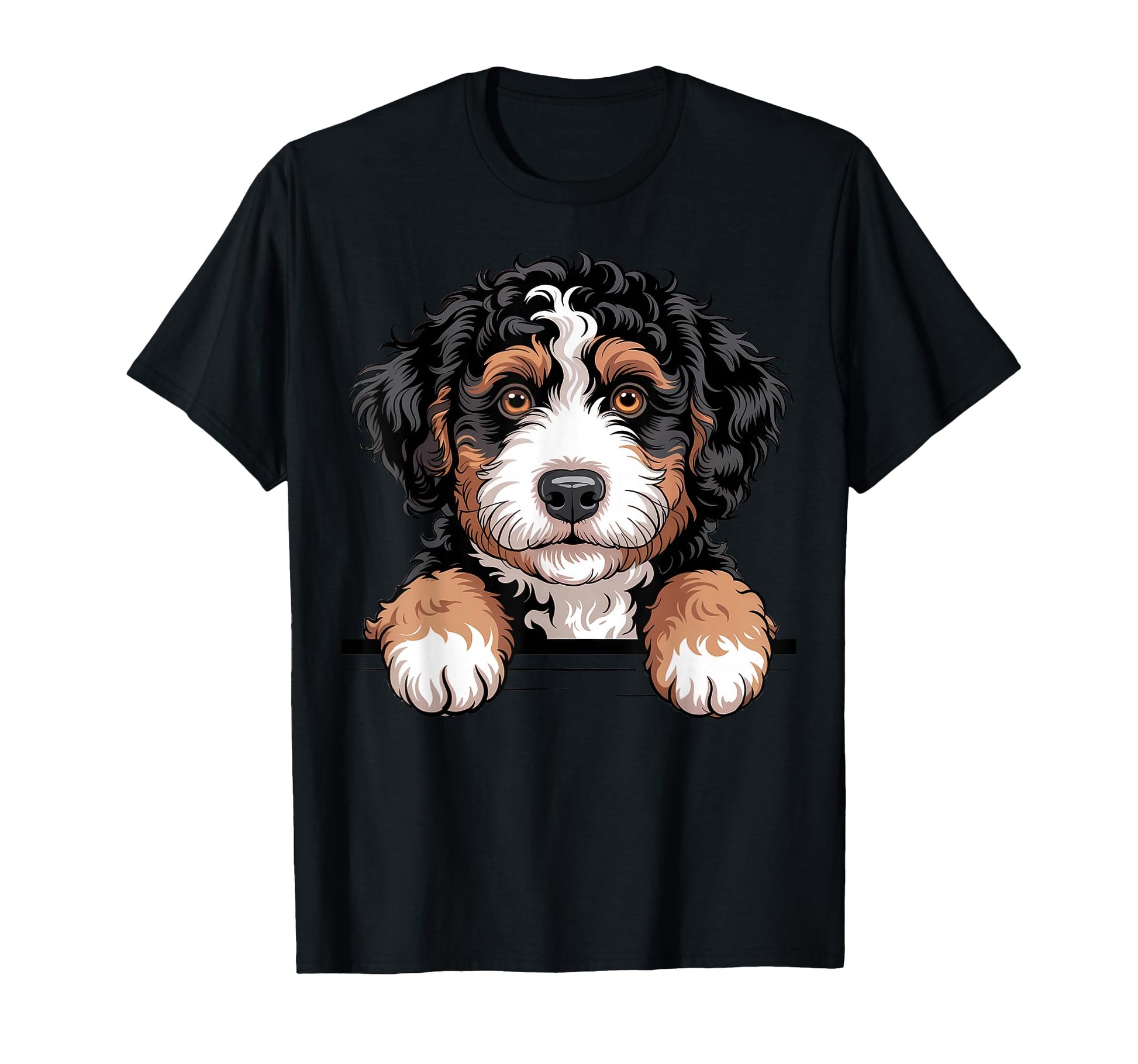Bernedoodle Funny Peeking Pocket T-Shirt - Unique Graphic for Adults - T-Shirt, Sweatshirt, Hoodie