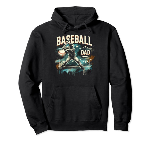 Baseball Dad Fathers Day Hoodie - Novelty Apparel for Adults - T-Shirt, Sweatshirt, Hoodie