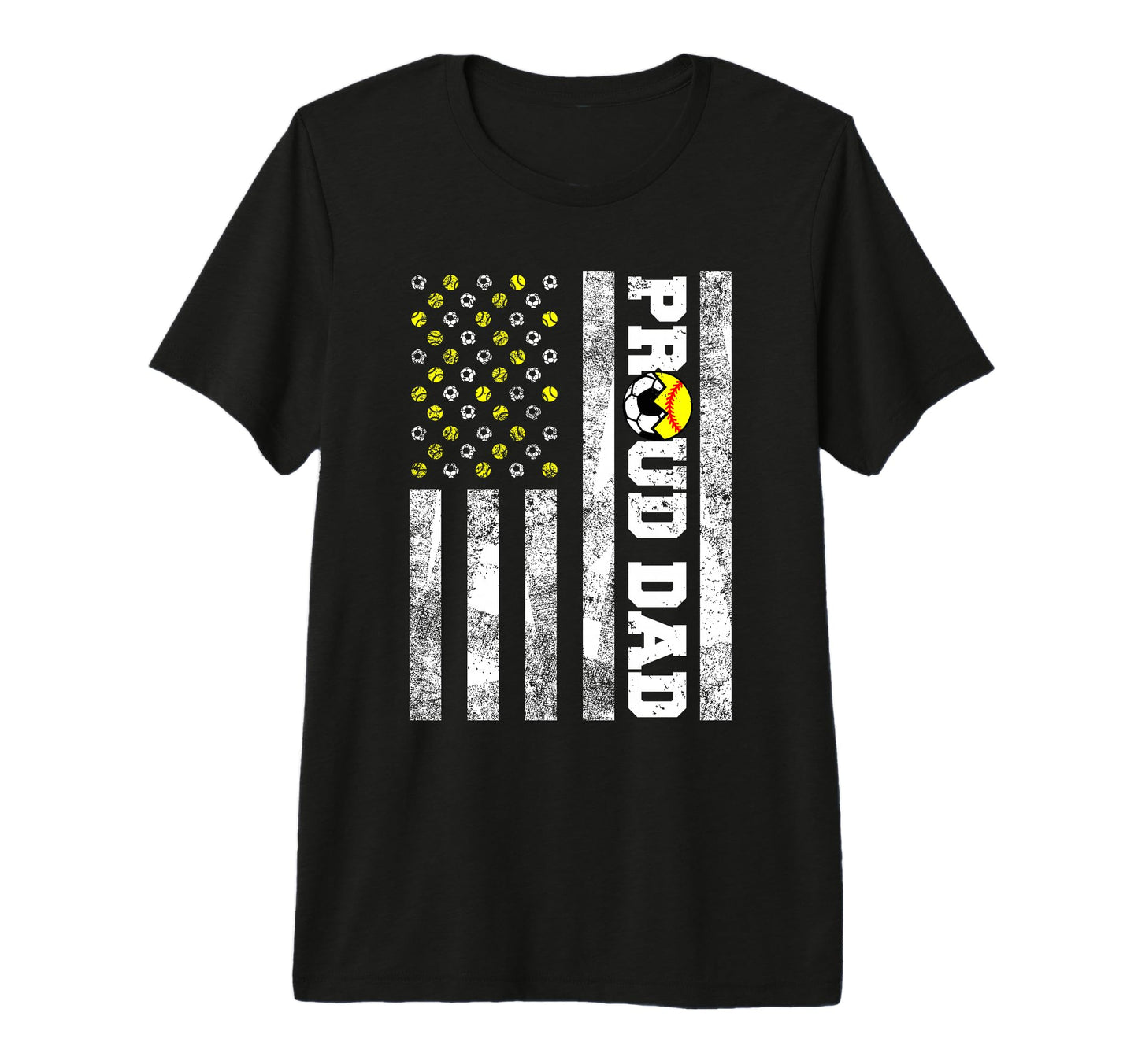 Mens Proud Dad American Flag Funny Soccer T-Shirt - Unique Graphic Unisex - T-Shirt, Sweatshirt, Hoodie