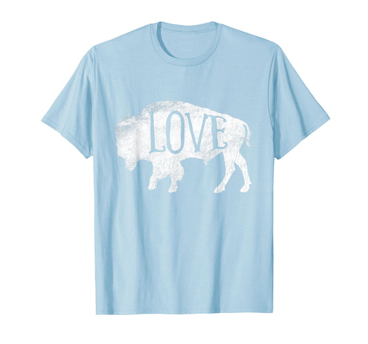 American Buffalo Silhouette Love Bison T-Shirt - Novelty Apparel Unisex - T-Shirt, Sweatshirt, Hoodie