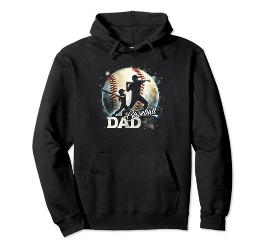 Baseball Dad Fathers Day Hoodie - Aesthetic Graphic Men Women - T-Shirt, Sweatshirt, Hoodie