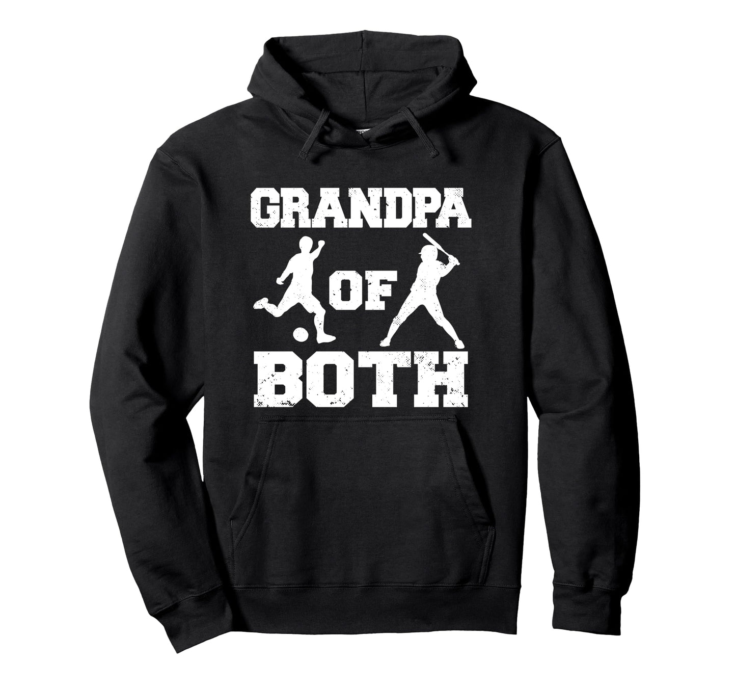 Grandpa Both Funny Soccer Baseball Hoodie - Minimalist Print for Adults - T-Shirt, Sweatshirt, Hoodie