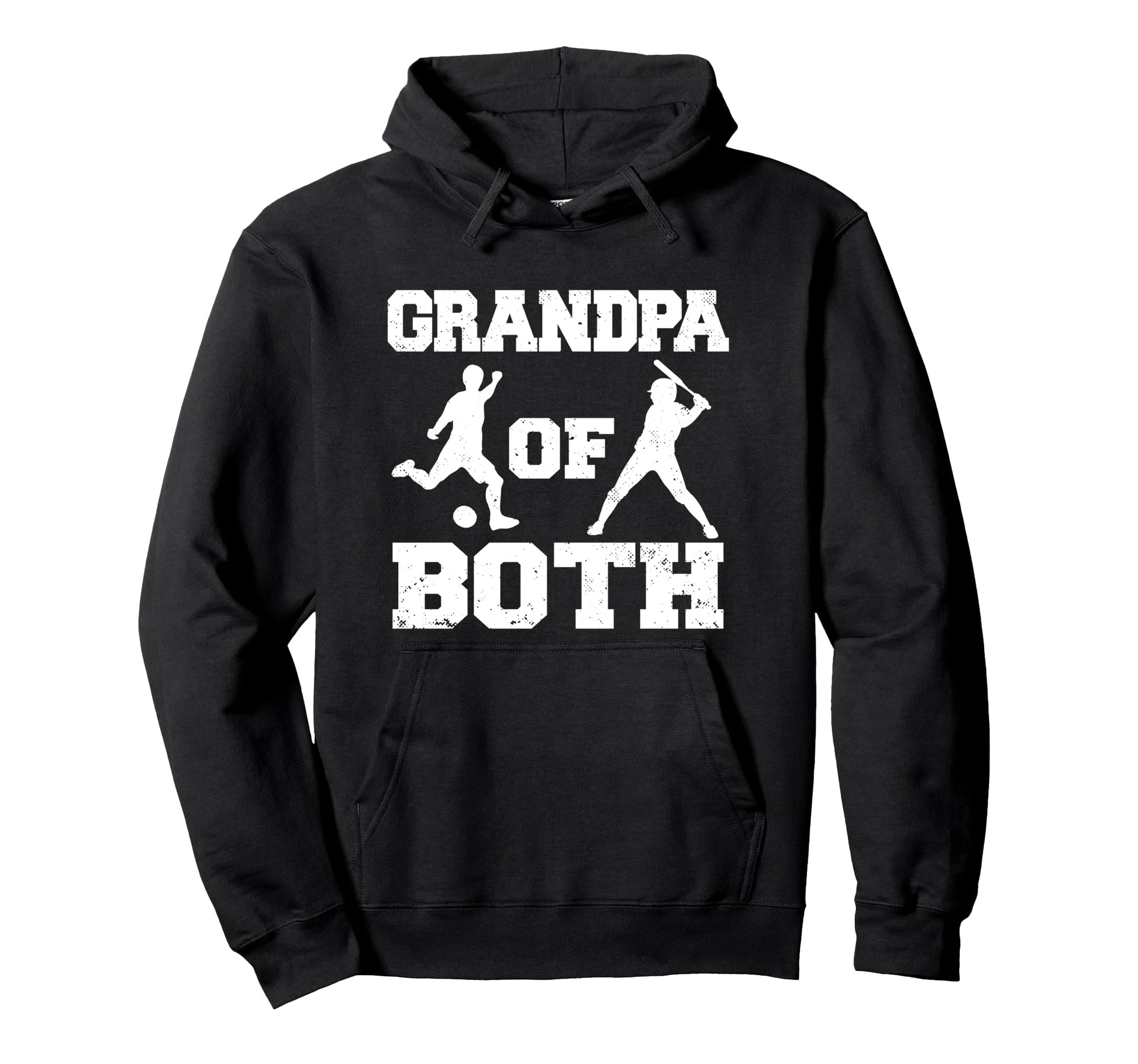 Grandpa Both Funny Soccer Baseball Hoodie - Minimalist Print for Adults - T-Shirt, Sweatshirt, Hoodie