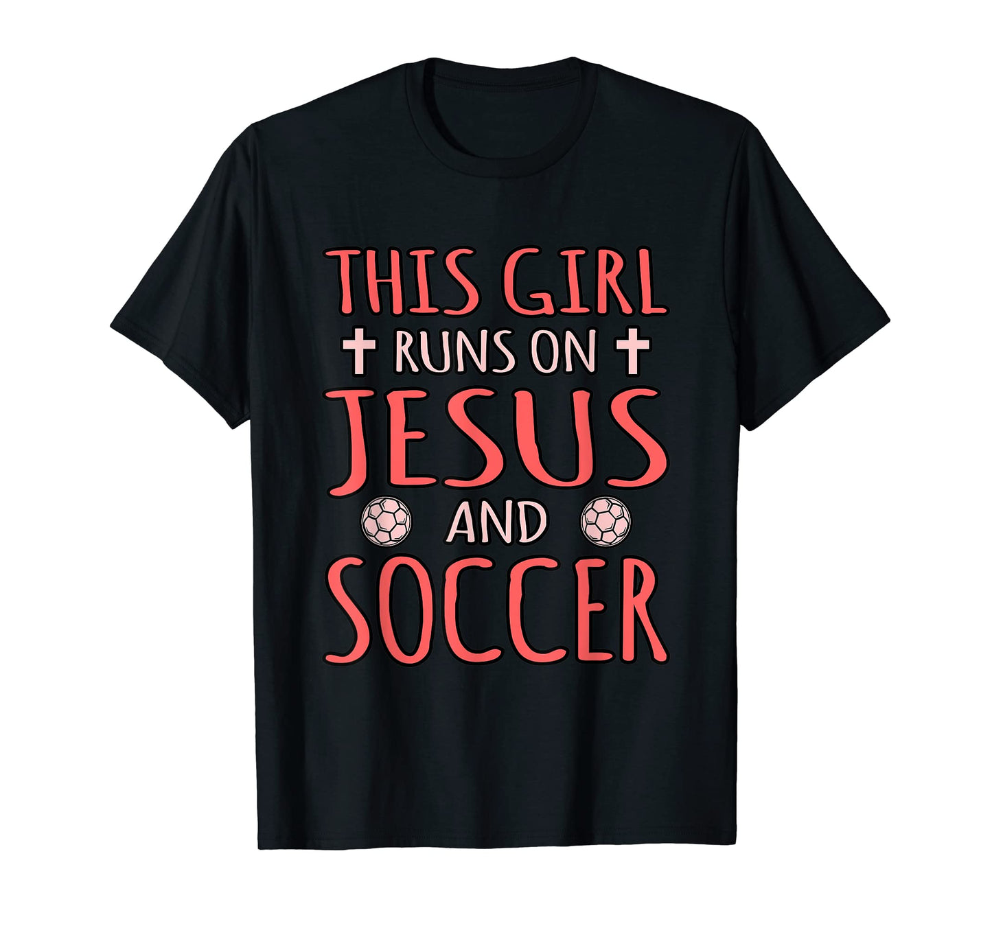 This Runs Jesus And Soccer T-Shirt - Minimalist Print for Adults - T-Shirt, Sweatshirt, Hoodie