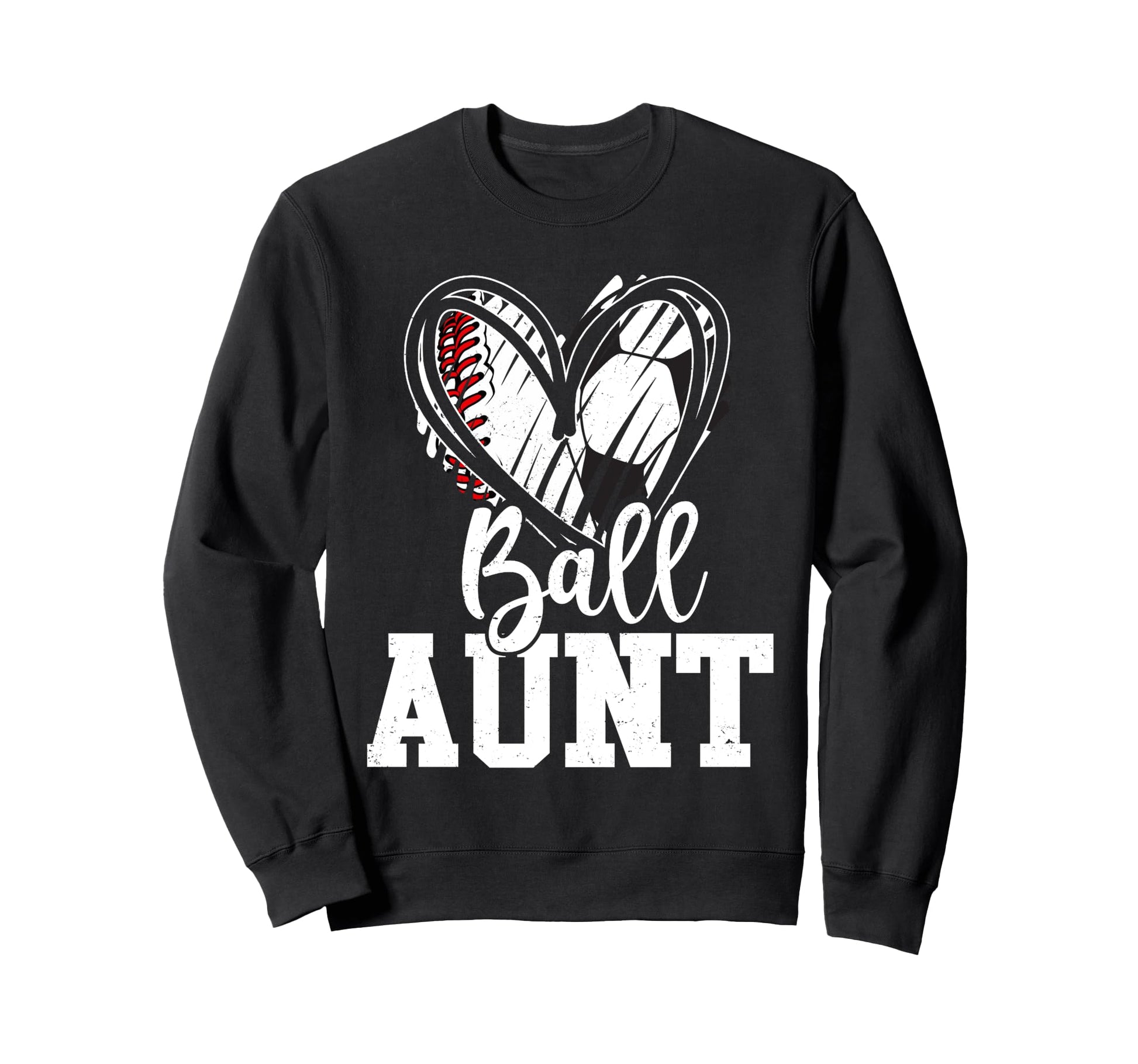 Ball Aunt Heart Baseball Soccer Ball Sweatshirt - Minimalist Print Unisex - T-Shirt, Sweatshirt, Hoodie