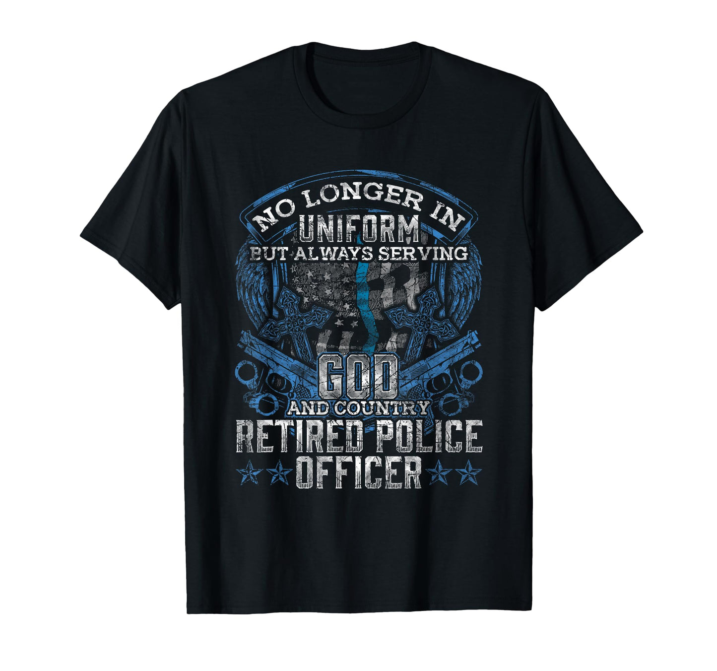 Retired Police Officer Flag Thin Blue T-Shirt - Streetwear Style Unisex - T-Shirt, Sweatshirt, Hoodie
