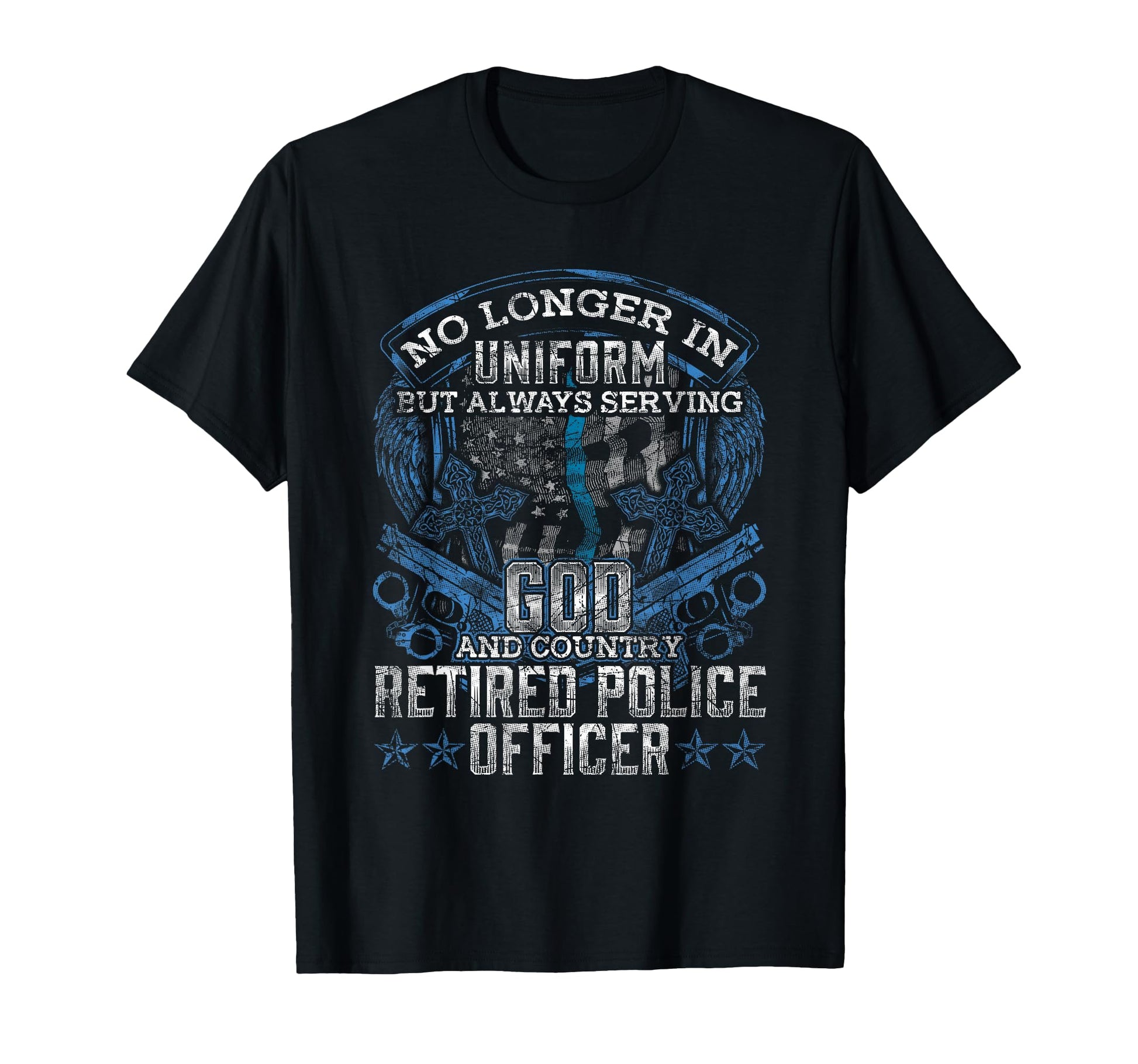 Retired Police Officer Flag Thin Blue T-Shirt - Streetwear Style Unisex - T-Shirt, Sweatshirt, Hoodie