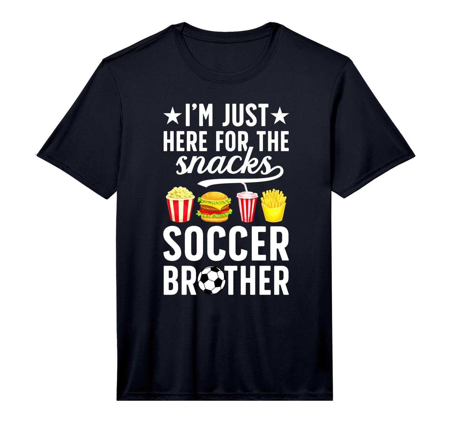 Here Snacks Soccer Brother Soccer T-Shirt - Minimalist Print for Adults - T-Shirt, Sweatshirt, Hoodie