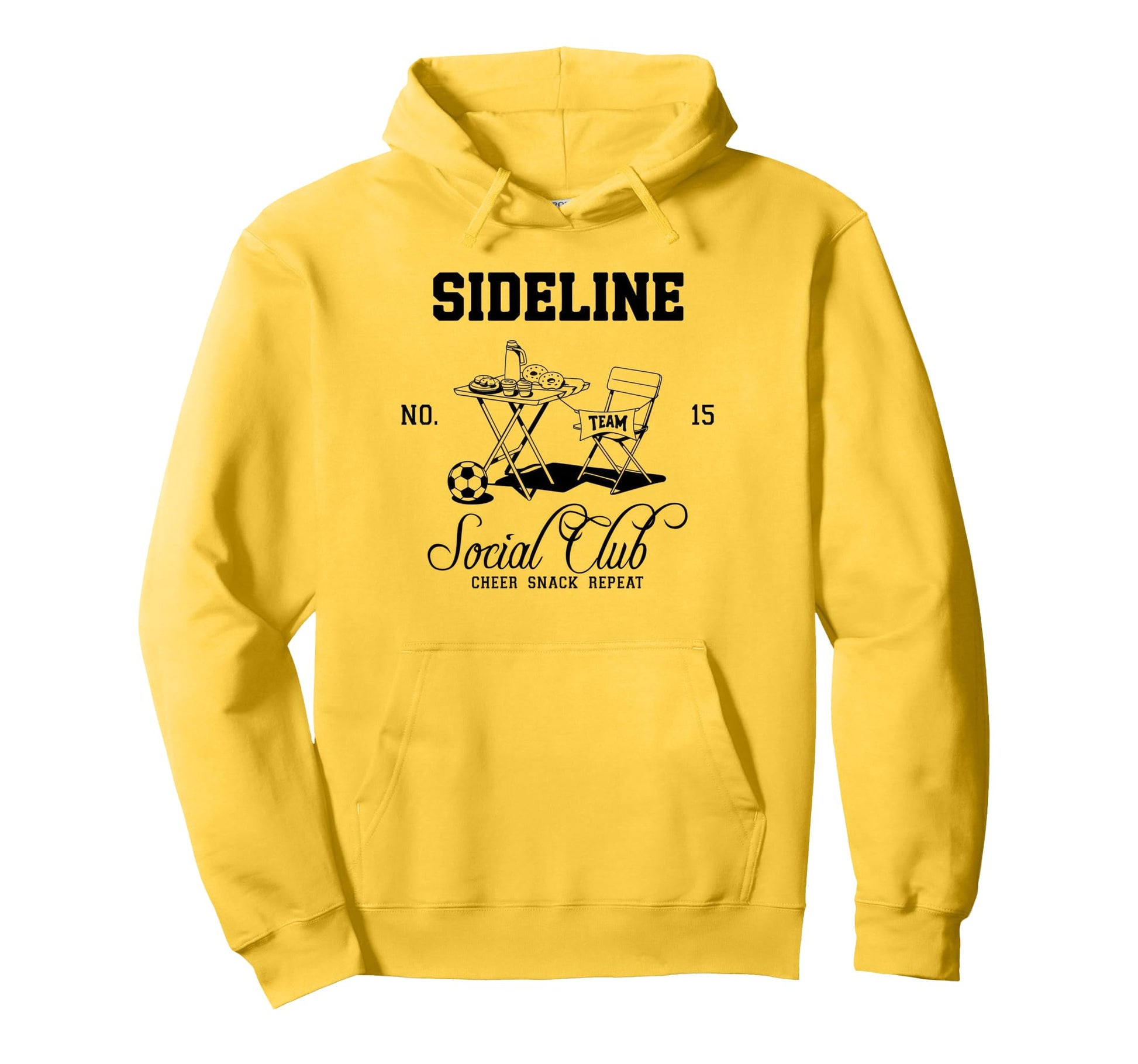 Sideline Social Club Soccer Mom Game Day Hoodie - Unique Graphic for Adults - T-Shirt, Sweatshirt, Hoodie
