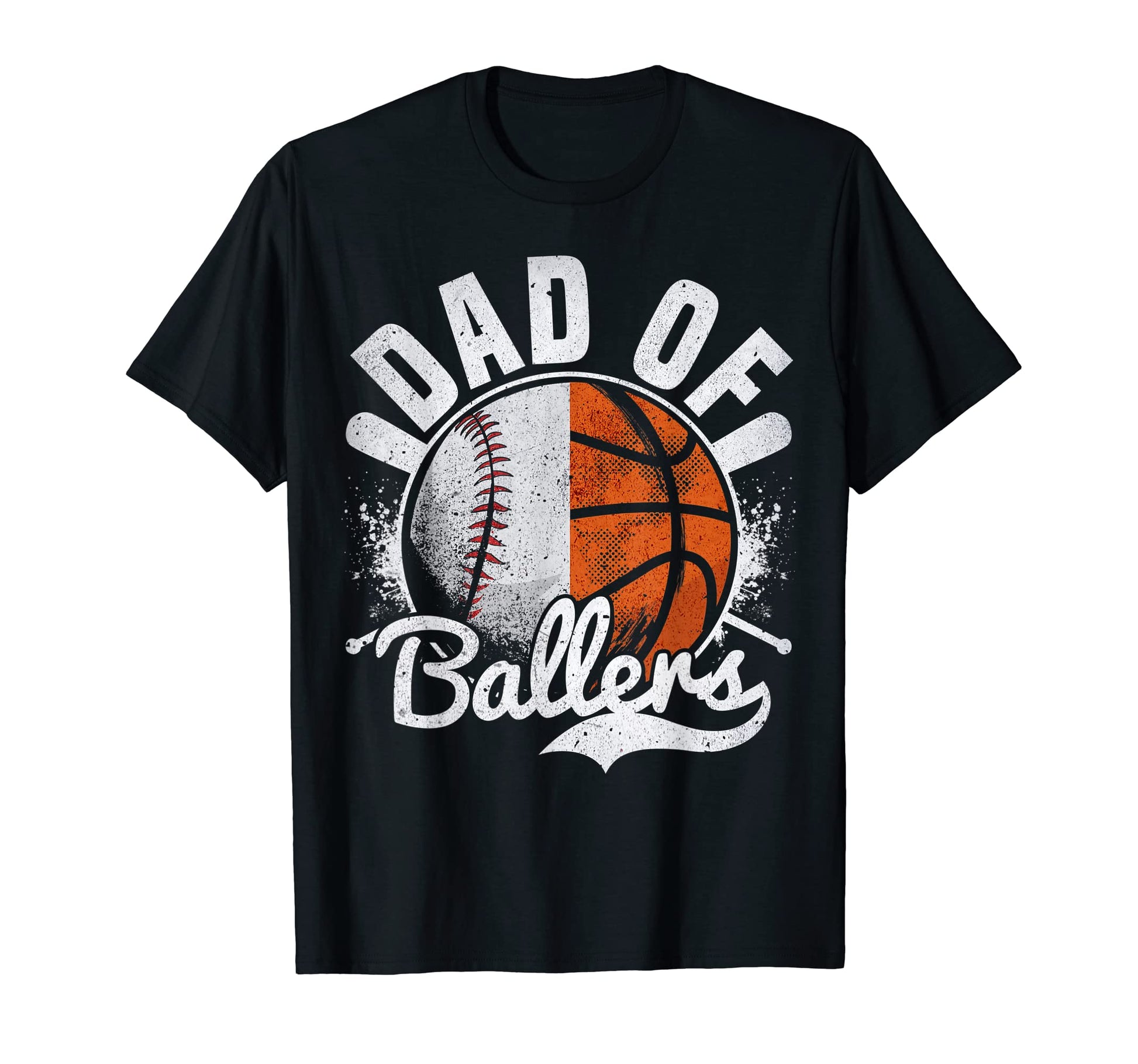 Mens Dad Both Baseball Basketball Dad T-Shirt - Minimalist Print Men Women - T-Shirt, Sweatshirt, Hoodie