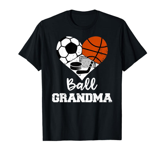 Ball Grandma Heart Funny Soccer T-Shirt - Custom Art Print for Adults - T-Shirt, Sweatshirt, Hoodie
