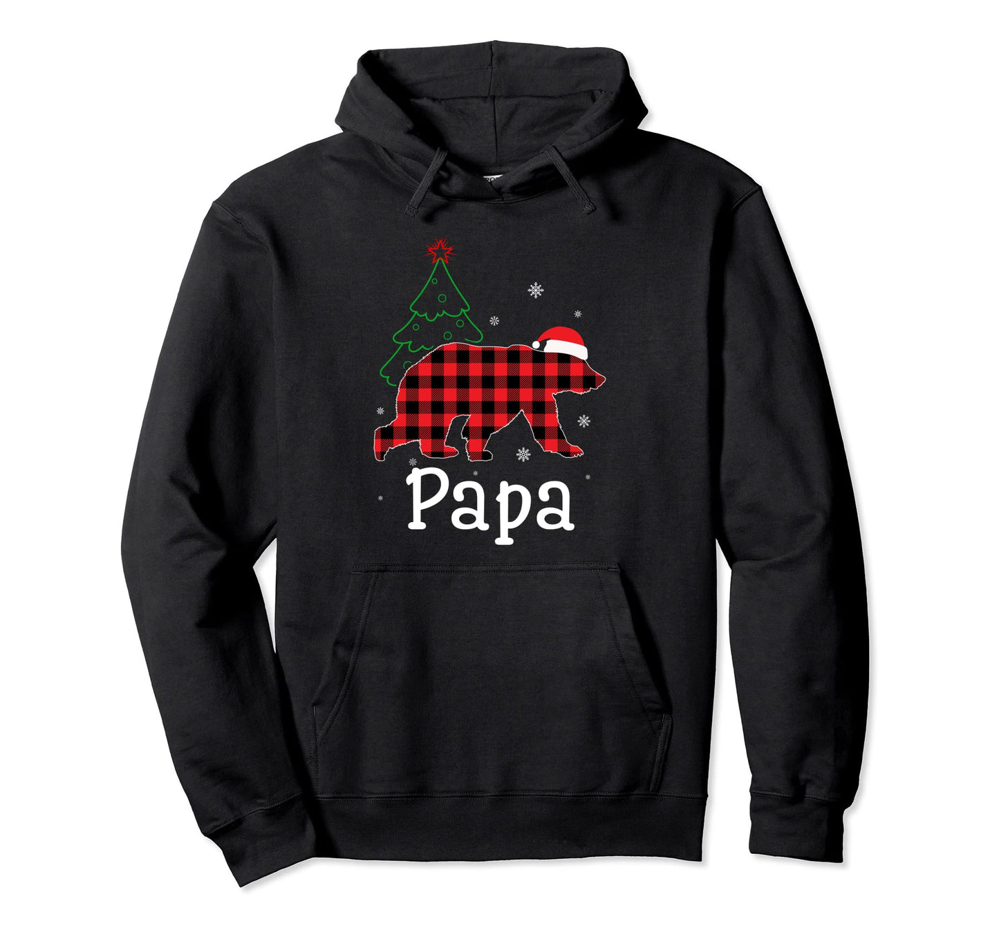 Funny Red Plaid Papa Bear Ugly Hoodie - Aesthetic Graphic for Adults - T-Shirt, Sweatshirt, Hoodie