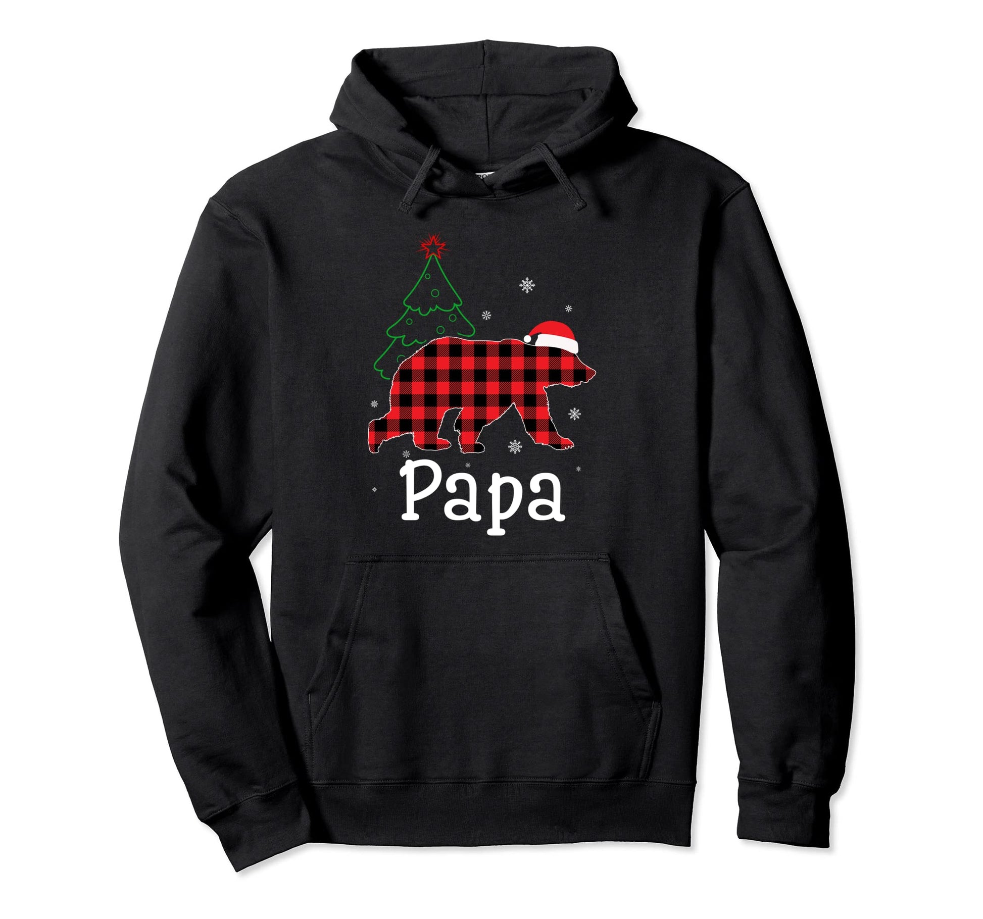 Funny Red Plaid Papa Bear Ugly Hoodie - Aesthetic Graphic for Adults - T-Shirt, Sweatshirt, Hoodie