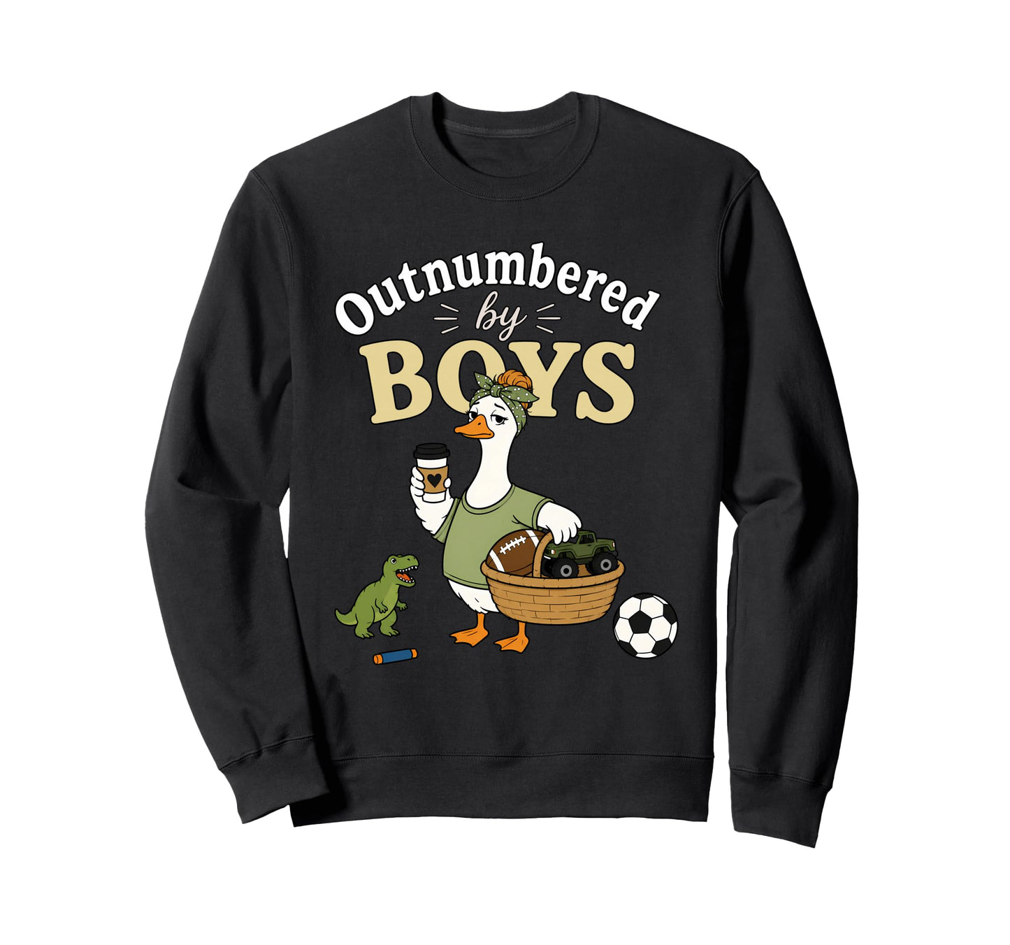 Outnumbered Funny Mom Soccer Sweatshirt - Custom Art Print Men Women - T-Shirt, Sweatshirt, Hoodie