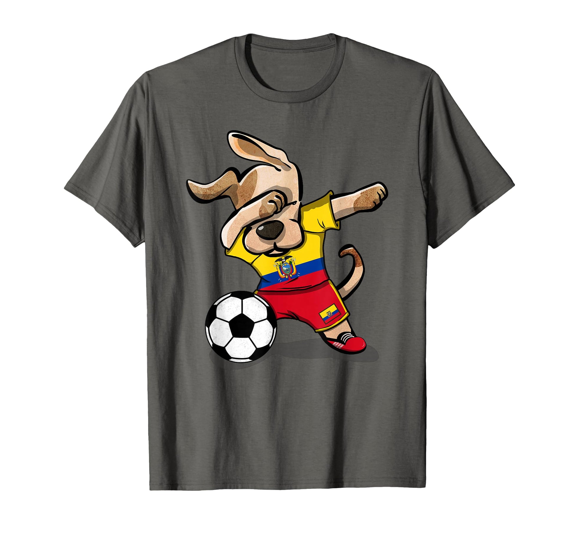 Dabbing Dog Ecuador Soccer Fans T-Shirt - Streetwear Style for Adults - T-Shirt, Sweatshirt, Hoodie