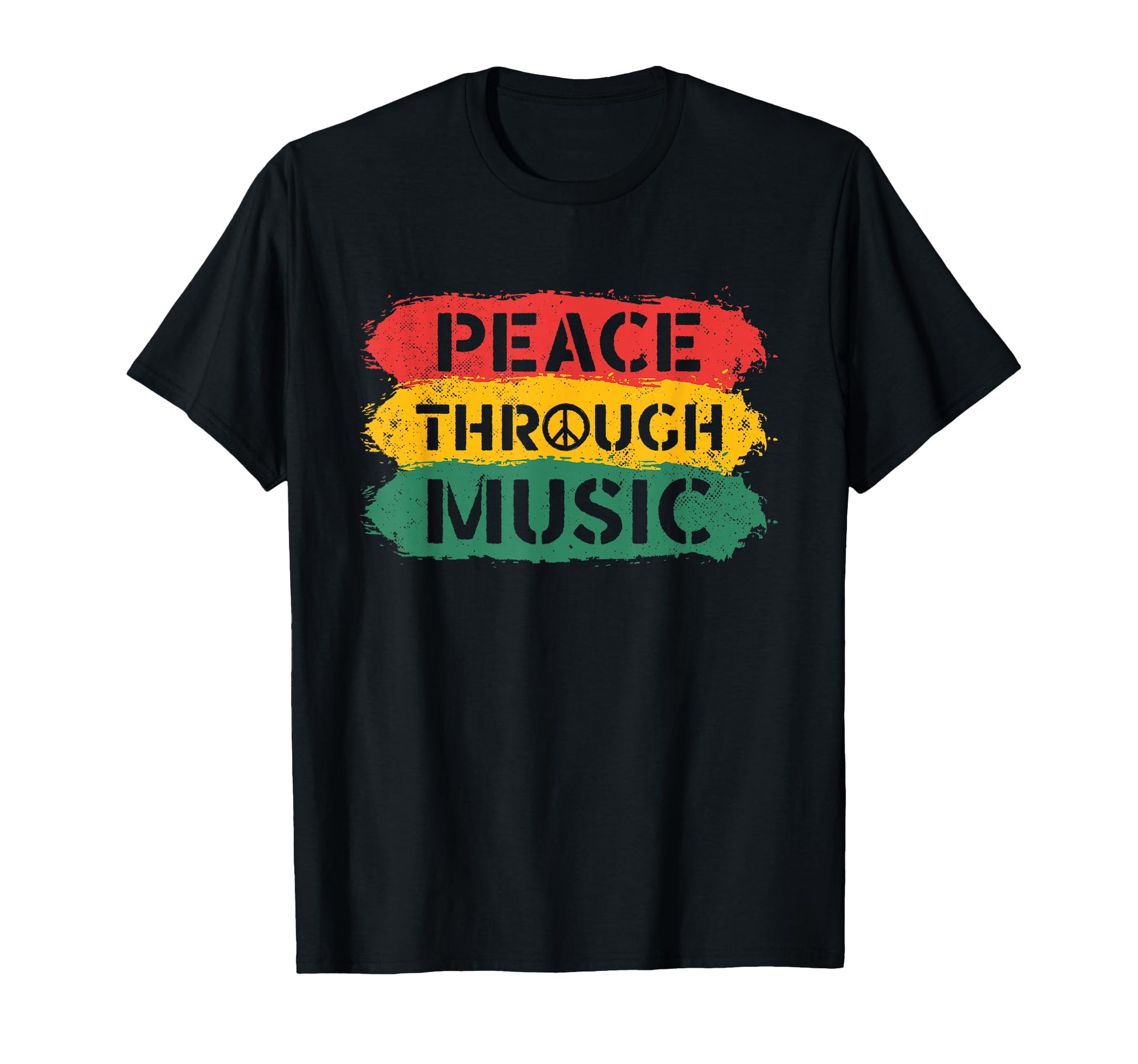 Peace Through Music Musician Peace Sign T-Shirt - Unique Graphic Men Women - T-Shirt, Sweatshirt, Hoodie