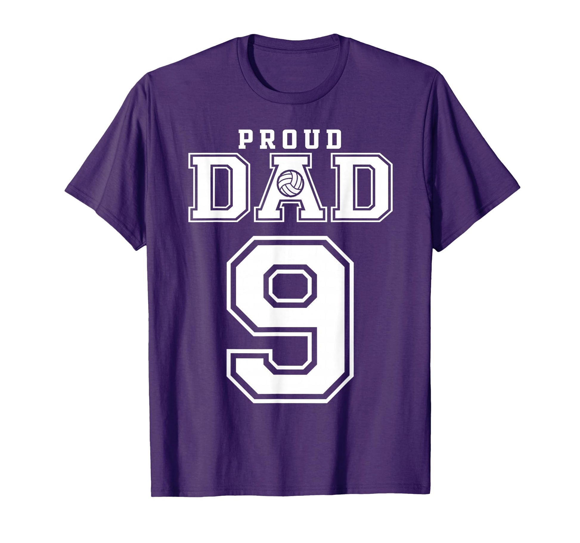 Custom Proud Volleyball Dad Number 9 T-Shirt - Streetwear Style for Adults - T-Shirt, Sweatshirt, Hoodie