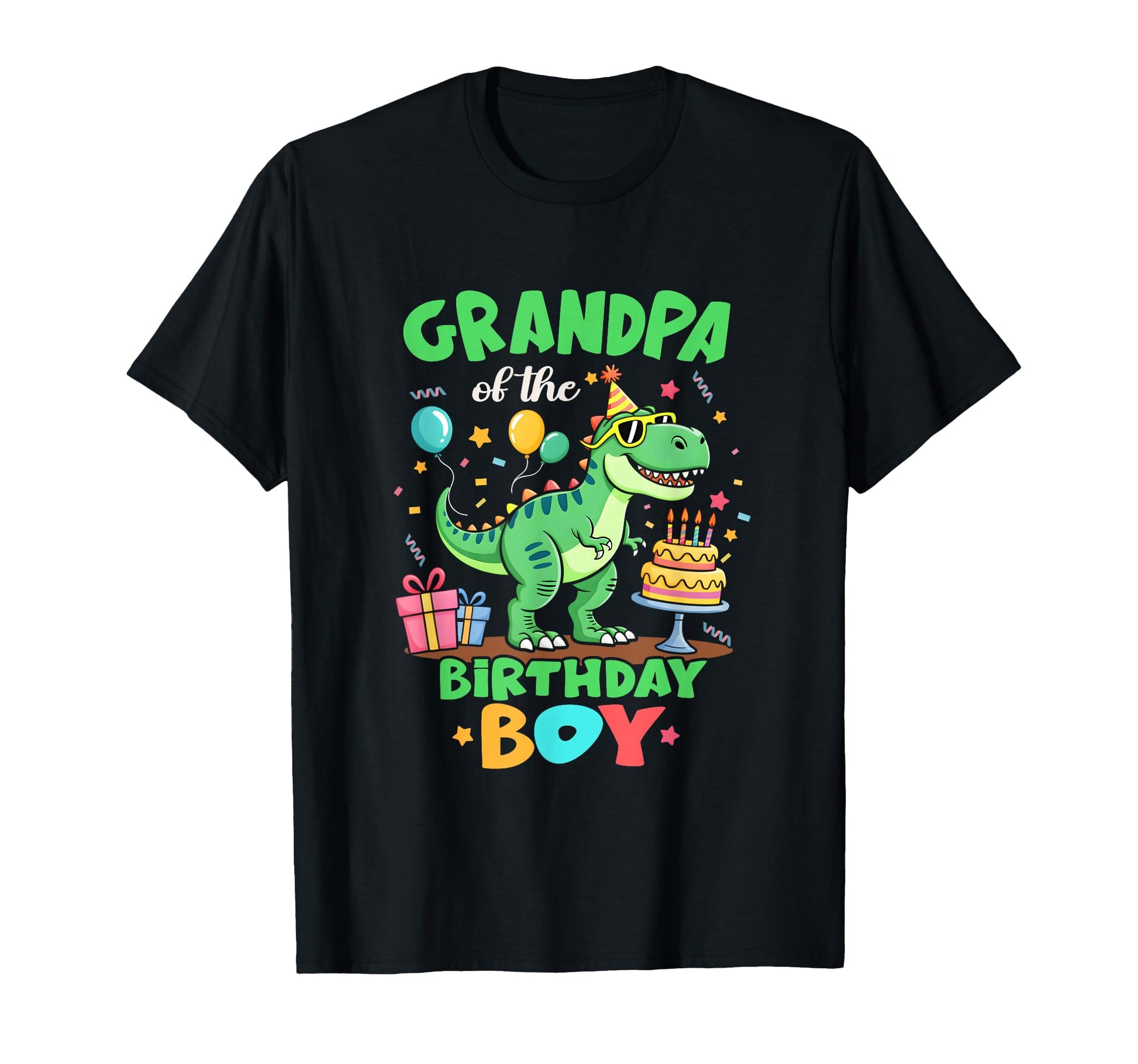 Grandpa Birthday T Rex Dinosaur T-Shirt - Custom Art Print Men Women - T-Shirt, Sweatshirt, Hoodie