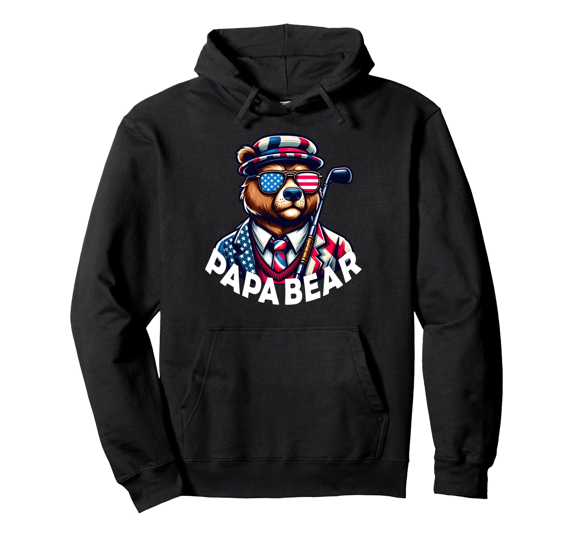 Papa Bear Gifts Funny Birthday Fun Hoodie - Custom Art Print Men Women - T-Shirt, Sweatshirt, Hoodie