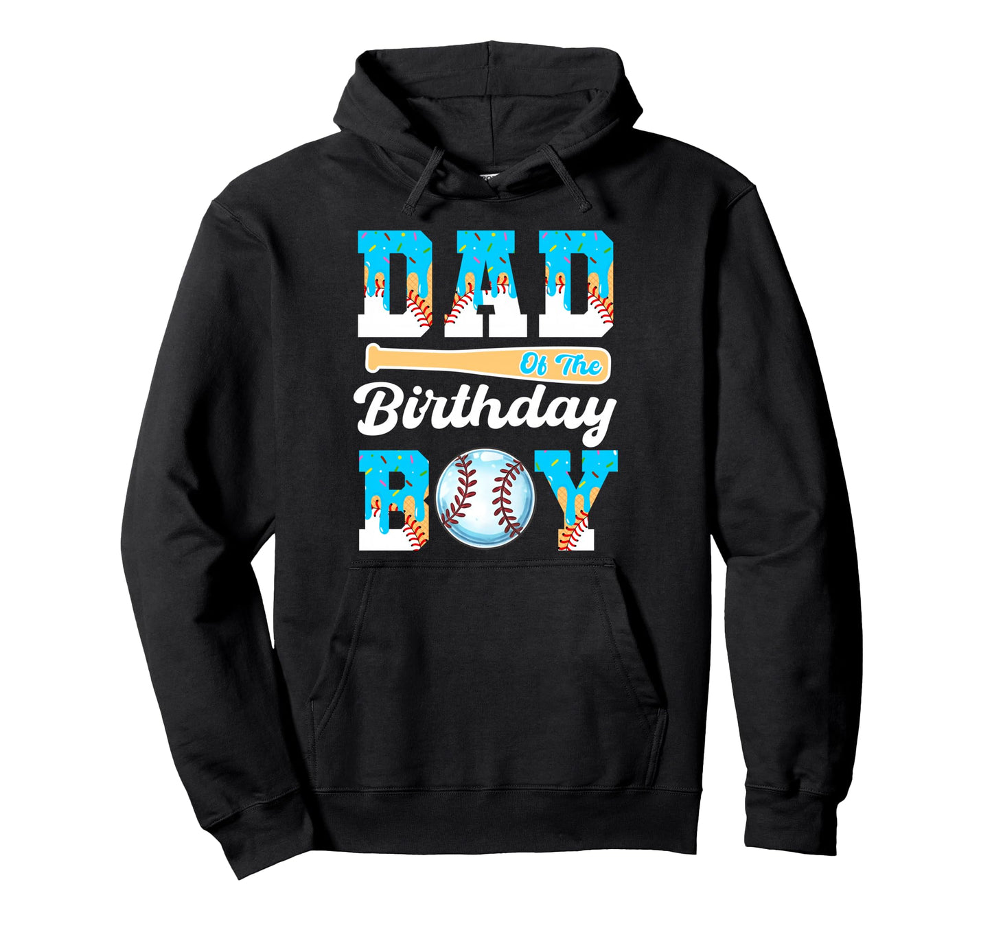Baseball Ice Cream Drip Dad Birthday Hoodie - Fun Novelty Design Unisex - T-Shirt, Sweatshirt, Hoodie