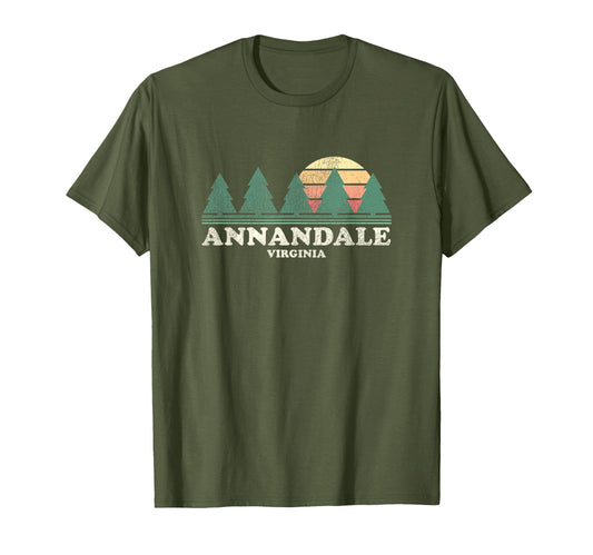 Annandale Va Throwback 70S T-Shirt - Fun Novelty Design Men Women - T-Shirt, Sweatshirt, Hoodie