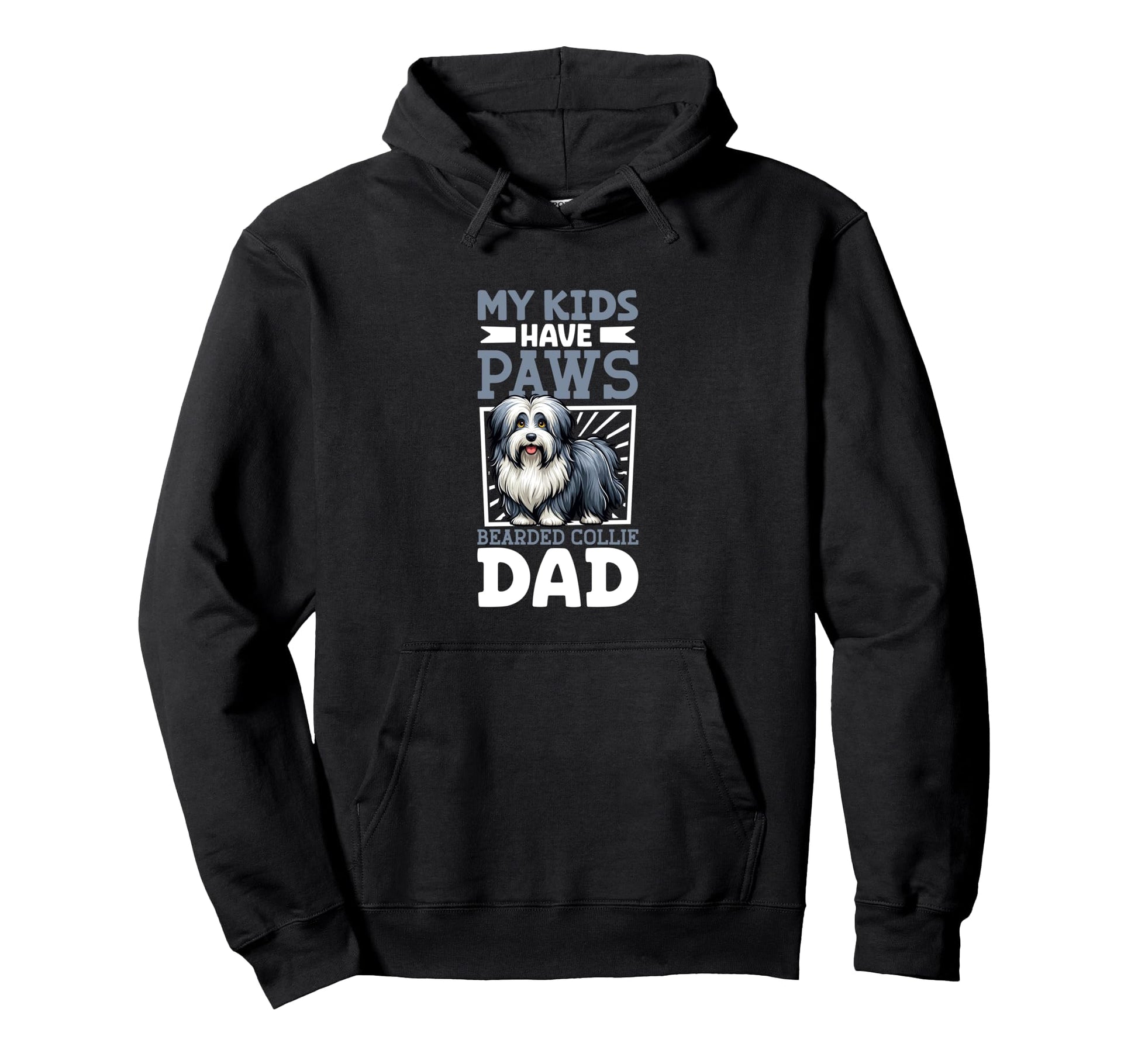Bearded Collie Dad Hoodie - Custom Art Print Men Women - T-Shirt, Sweatshirt, Hoodie