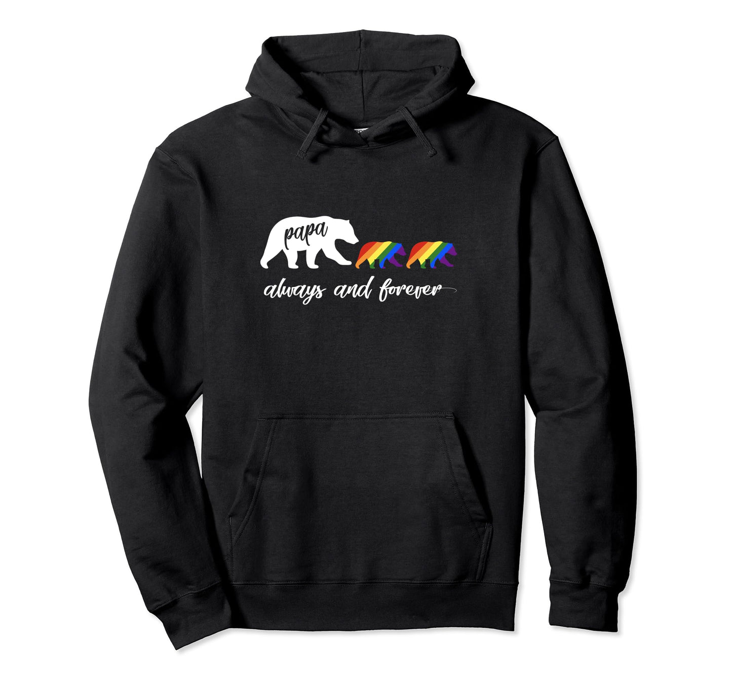 Lgbtq Papa Bear Gay Pride Hoodie - Unique Graphic Unisex - T-Shirt, Sweatshirt, Hoodie