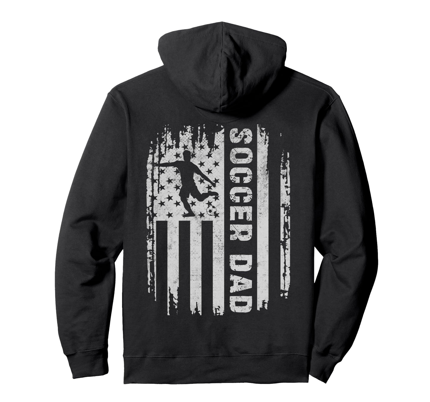 Soccer Dad American Flag Usa Back Father Hoodie - Graphic Print for Adults - T-Shirt, Sweatshirt, Hoodie