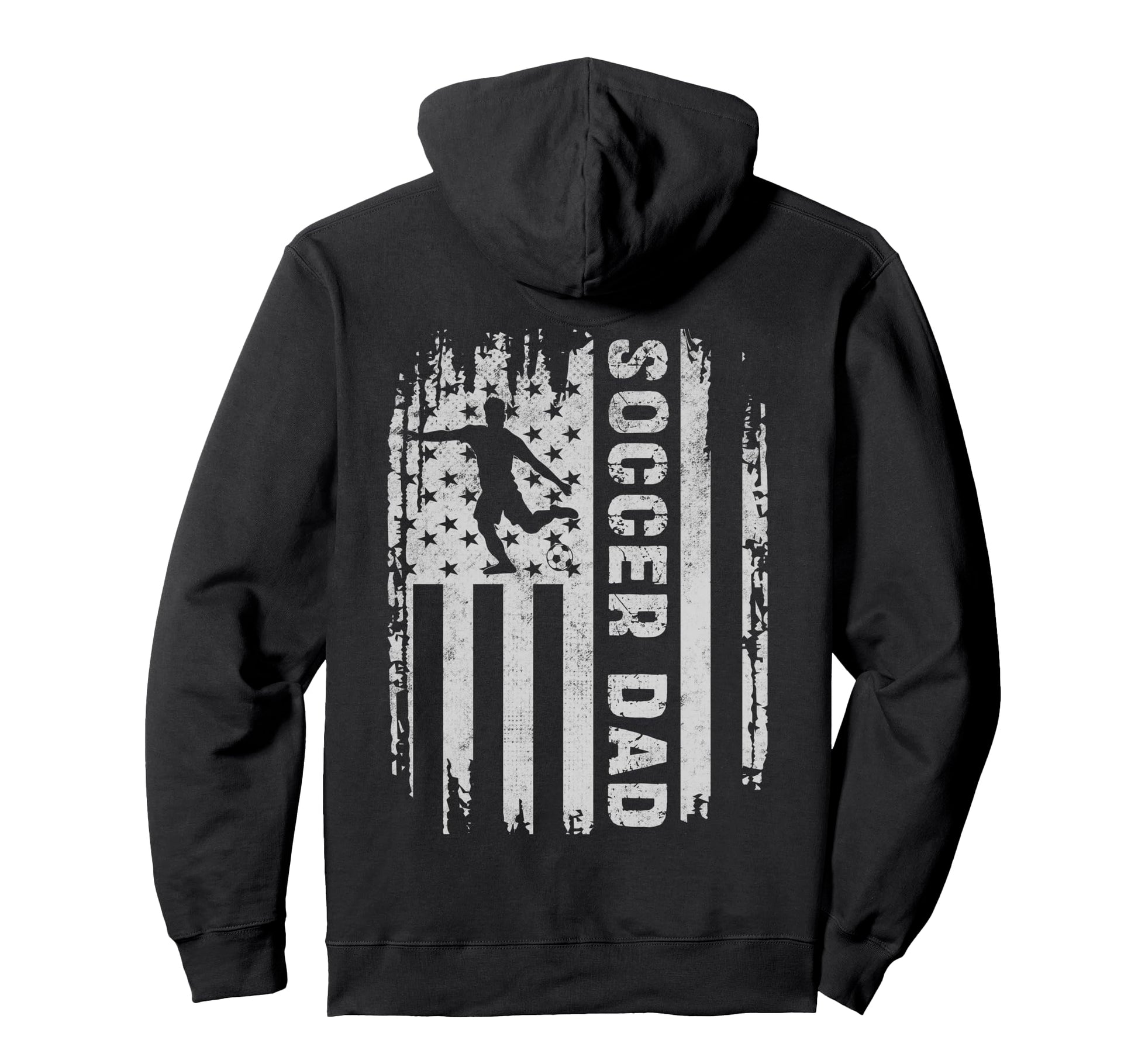 Soccer Dad American Flag Usa Back Father Hoodie - Graphic Print for Adults - T-Shirt, Sweatshirt, Hoodie