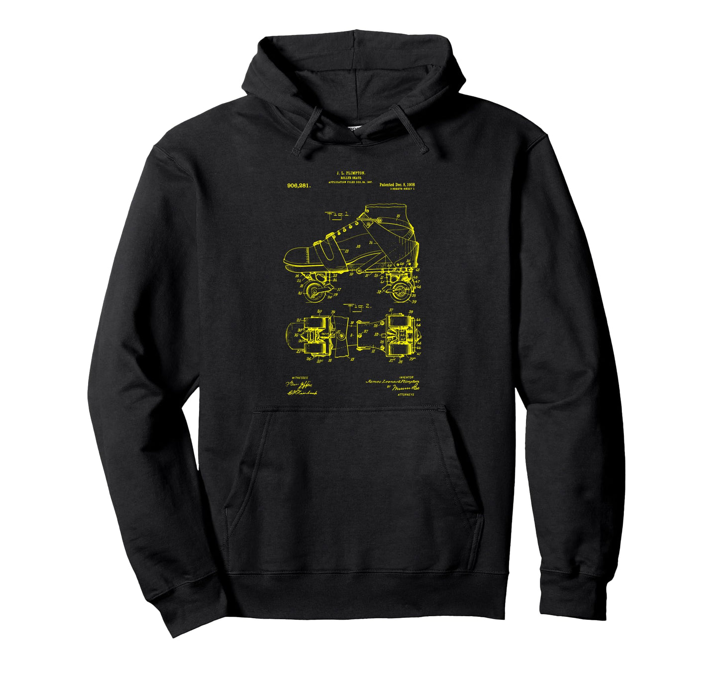 Roller Derby Skates Patent Hoodie - Streetwear Style for Adults - T-Shirt, Sweatshirt, Hoodie