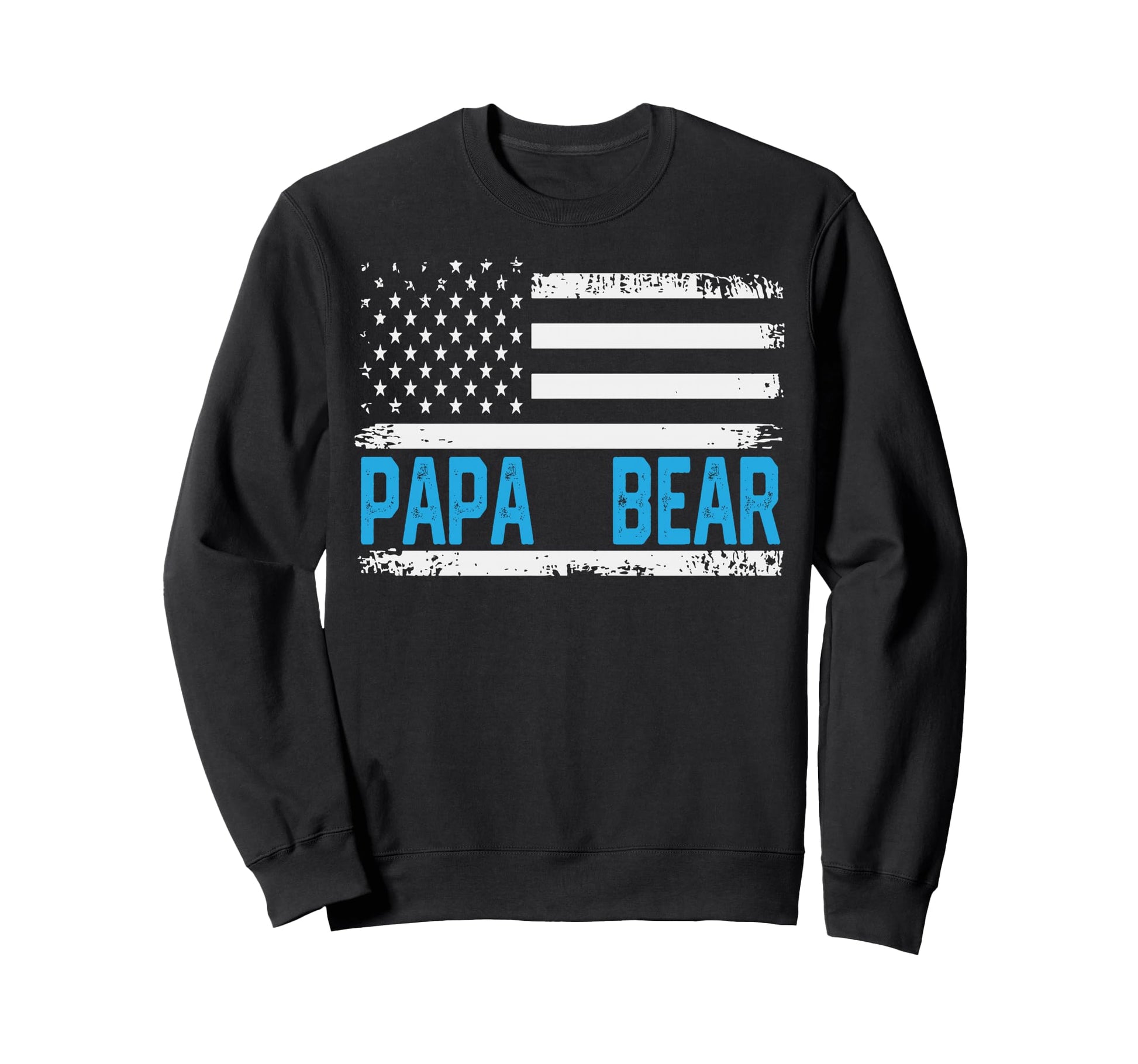 Papa Bear American Flag Fathers Sweatshirt - Custom Art Print for Adults - T-Shirt, Sweatshirt, Hoodie