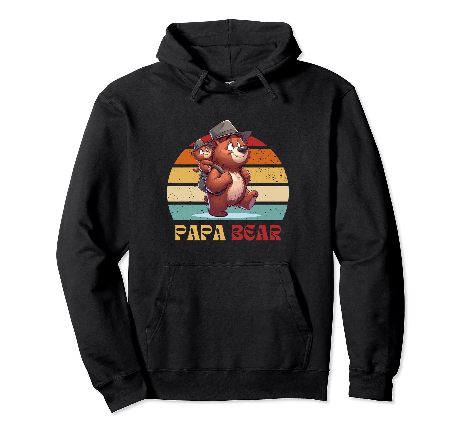 Papa Bear Fathers Day Father Bear Hoodie - Minimalist Print for Adults - T-Shirt, Sweatshirt, Hoodie