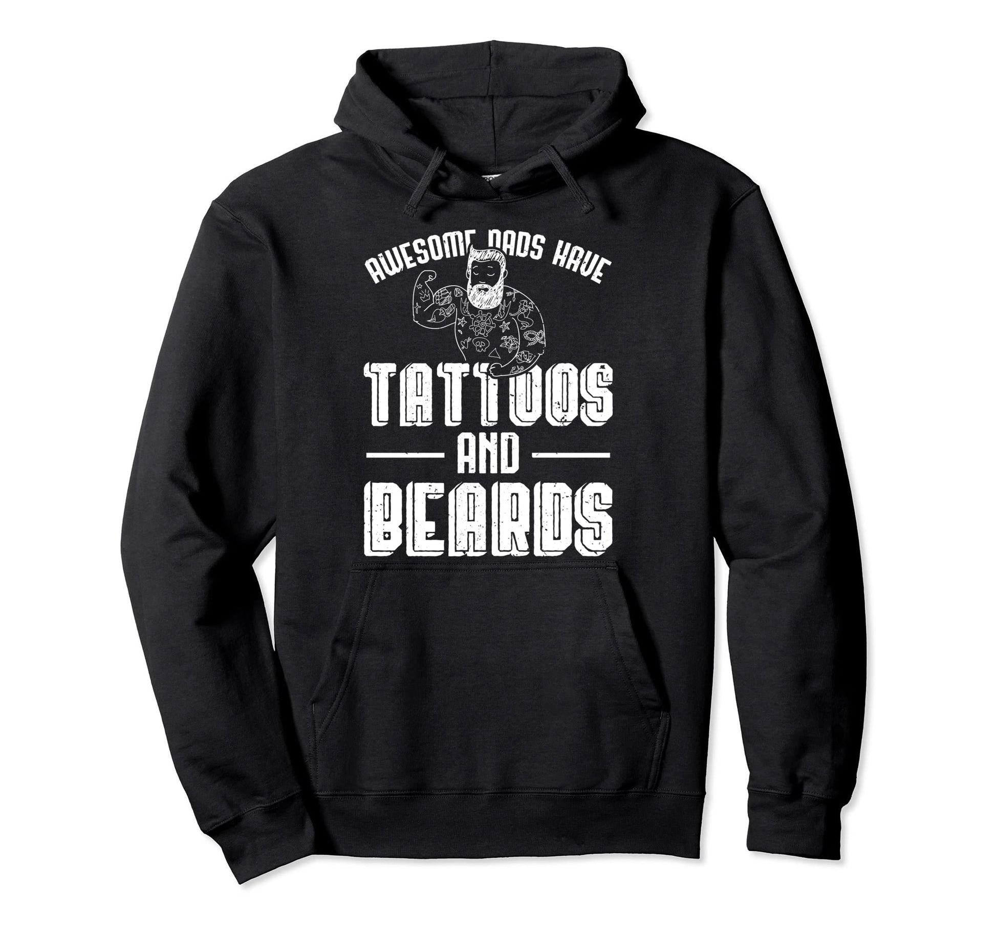 Funny Awesome Dads Have Beard And Hoodie - Aesthetic Graphic Unisex - T-Shirt, Sweatshirt, Hoodie