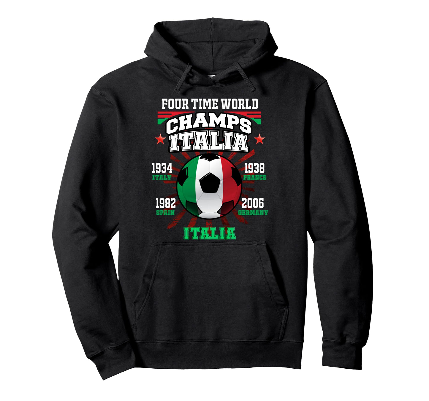 Italy Football Cup Years Italia Hoodie - Aesthetic Graphic Men Women - T-Shirt, Sweatshirt, Hoodie