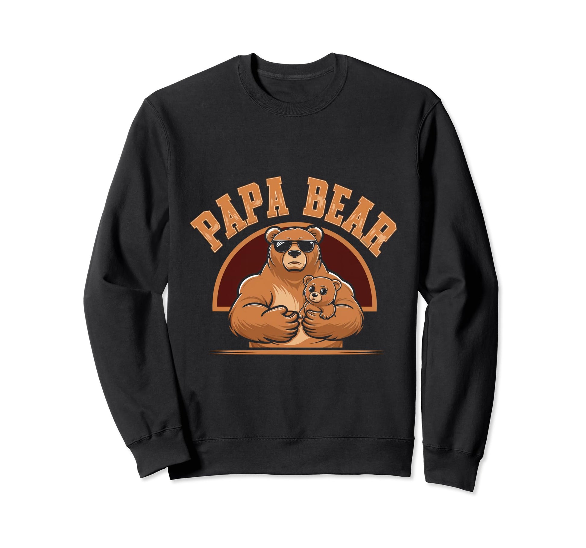 Papa Bear Bear Dad Father Family Sweatshirt - Trendy Graphic for Adults - T-Shirt, Sweatshirt, Hoodie
