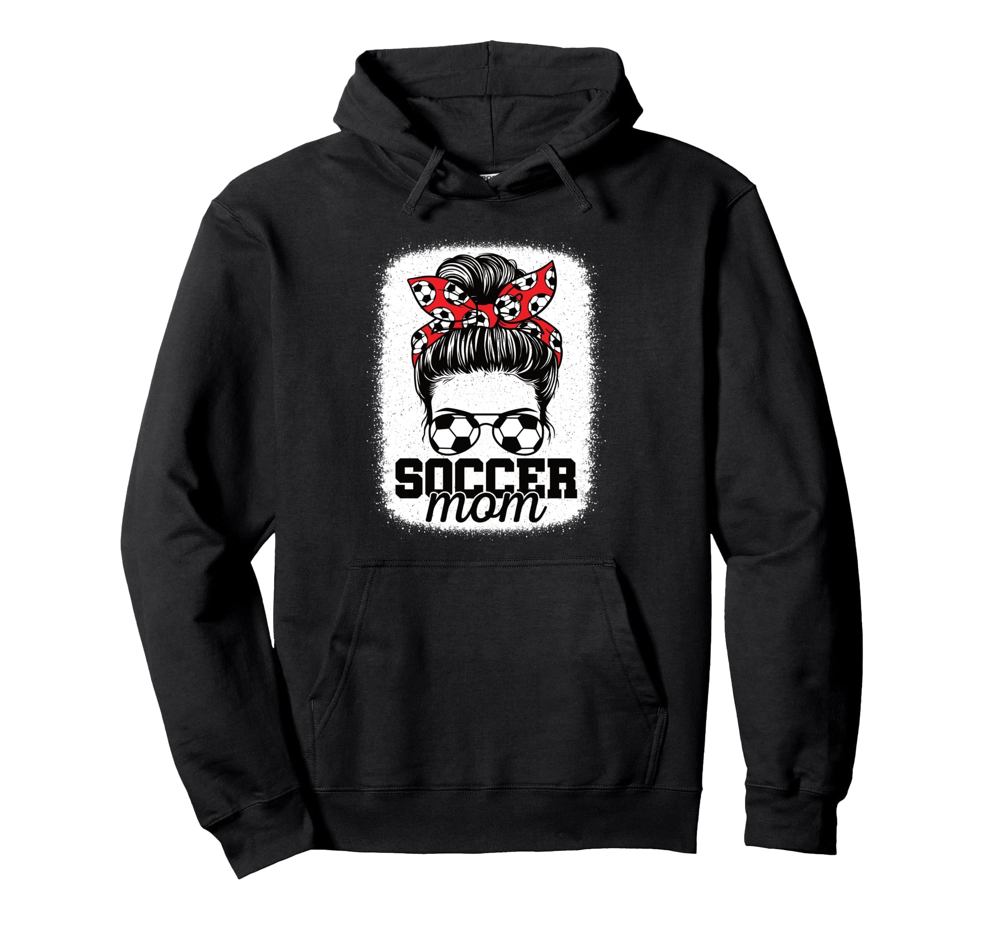 Soccer Mom Messy Bun Mommy Soccer Player Hoodie - Minimalist Print Unisex - T-Shirt, Sweatshirt, Hoodie