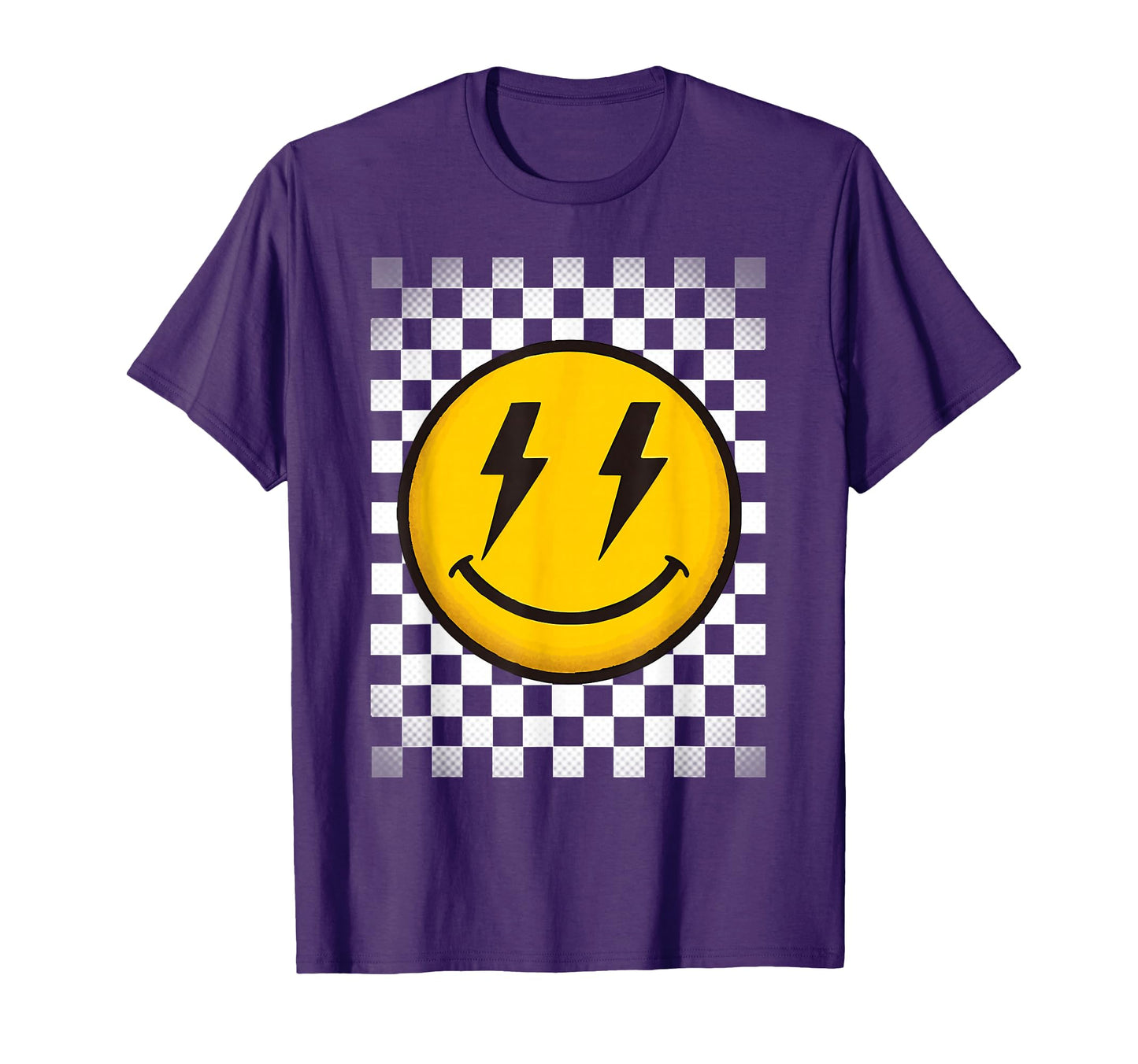Happy Face Smile Checkerboard T-Shirt - Aesthetic Graphic Men Women - T-Shirt, Sweatshirt, Hoodie