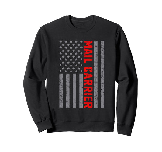 American Flag Mail Carrier Us Flag Sweatshirt - Unique Graphic Men Women - T-Shirt, Sweatshirt, Hoodie