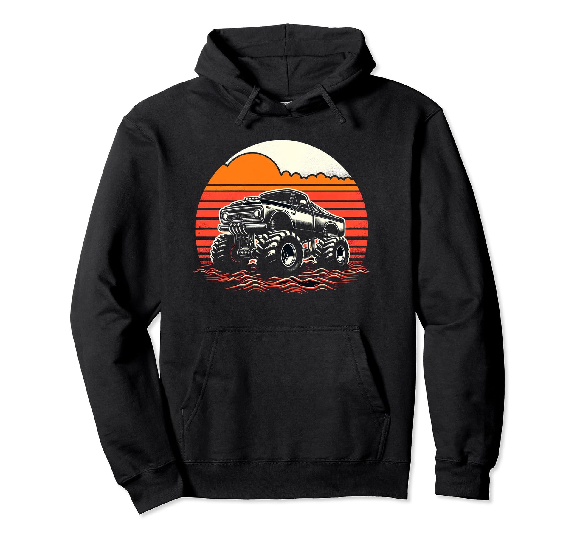 Monster Truck Dad Fathers Day Hoodie - Minimalist Print Men Women - T-Shirt, Sweatshirt, Hoodie