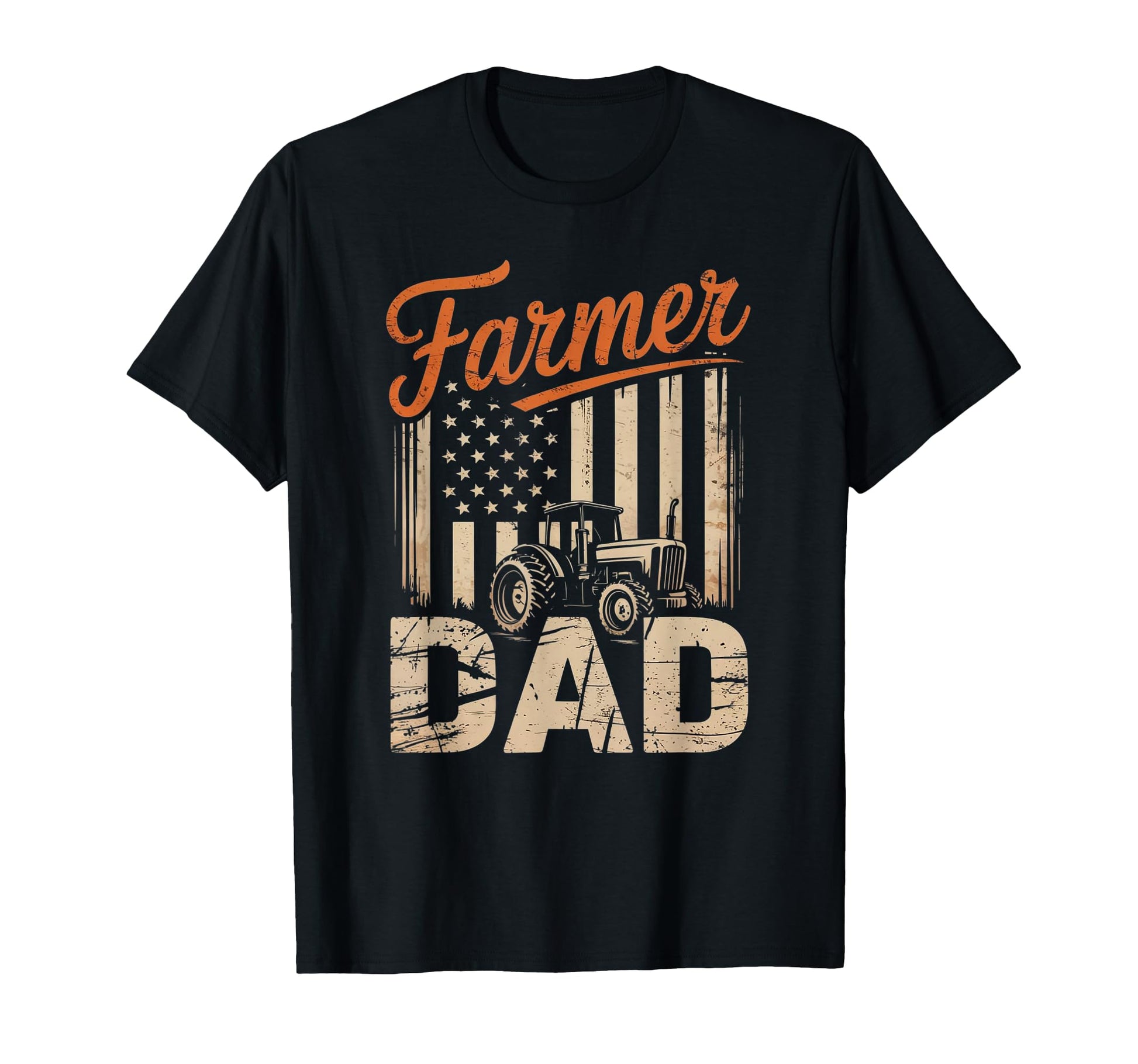 Farmer Dad Tractor And American Flag T-Shirt - Custom Art Print Men Women - T-Shirt, Sweatshirt, Hoodie