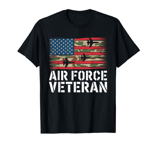 Air Force Veteran Us American Flag T-Shirt - Novelty Apparel for Adults - T-Shirt, Sweatshirt, Hoodie