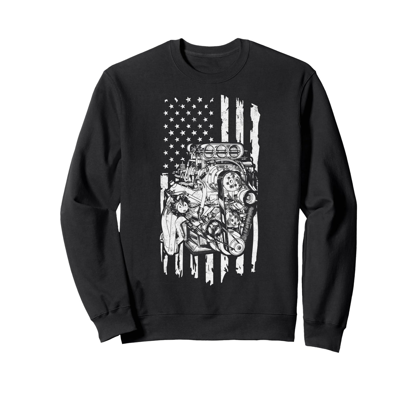 Us Flag Mechanic Dad Rrepair Guy Car Sweatshirt - Graphic Print Unisex - T-Shirt, Sweatshirt, Hoodie
