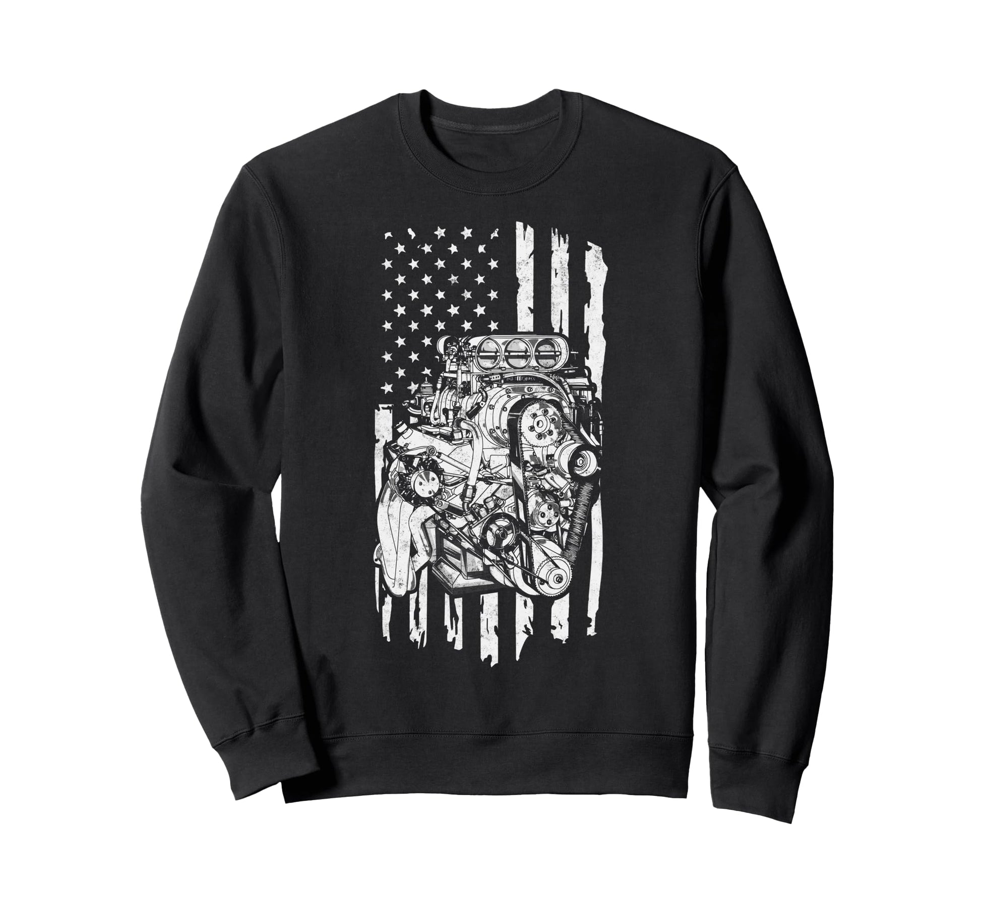 Us Flag Mechanic Dad Rrepair Guy Car Sweatshirt - Graphic Print Unisex - T-Shirt, Sweatshirt, Hoodie