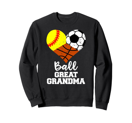 Ball Great Grandma Heart Softball Sweatshirt - Custom Art Print for Adults - T-Shirt, Sweatshirt, Hoodie