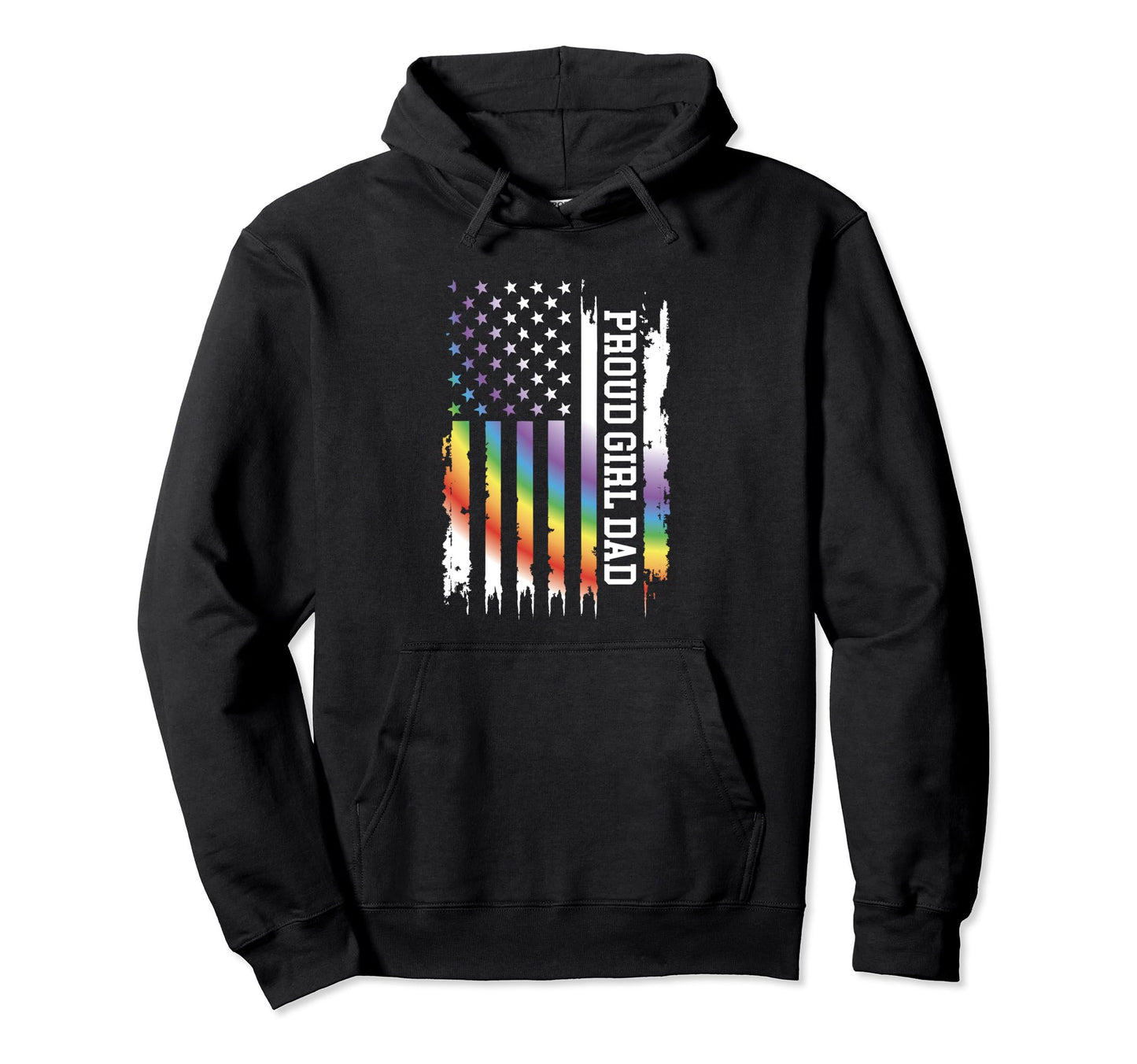 Proud Dad United States Distressed Hoodie - Aesthetic Graphic Men Women - T-Shirt, Sweatshirt, Hoodie